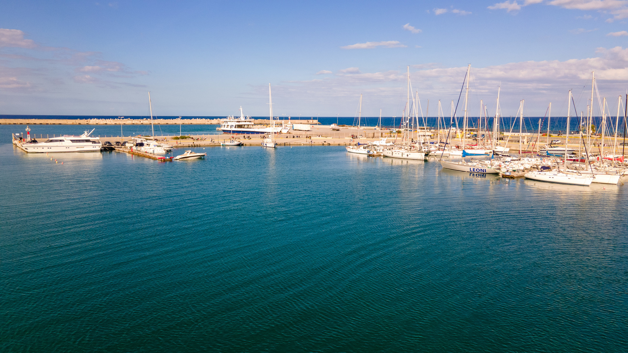 February Crete from a drone - My, Crete, Rethymnon, Greece, Drone, Dji, DJI Mavic, Mavic Air, DJI Mavic Air, Video, The photo, Island, Beach, The pier, Ship, Port, Marina, Flights at low altitude, Flight, Longpost