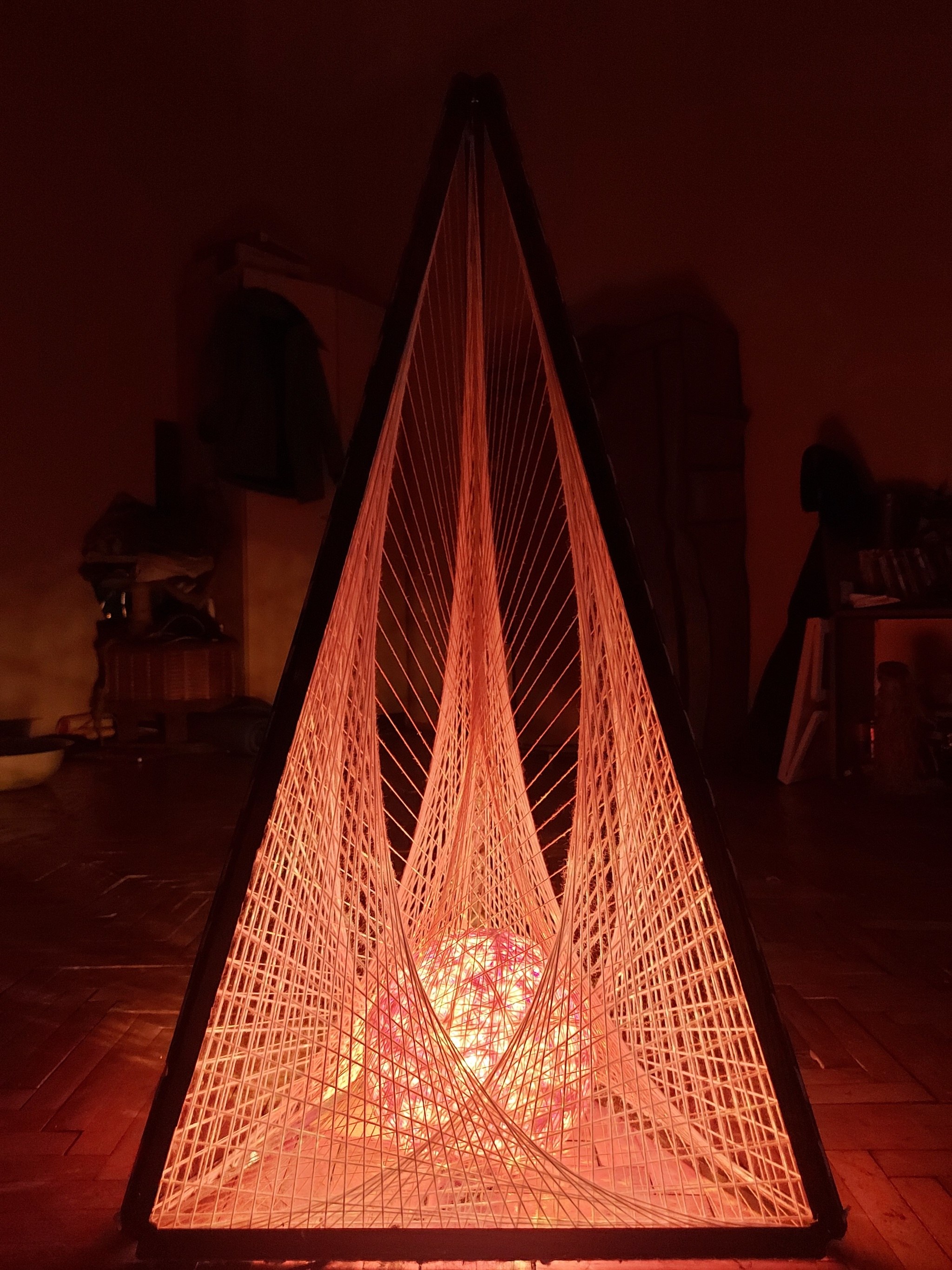 Lamp stringArt - My, Needlework, Handmade, Lamp, Light, Longpost, Needlework without process