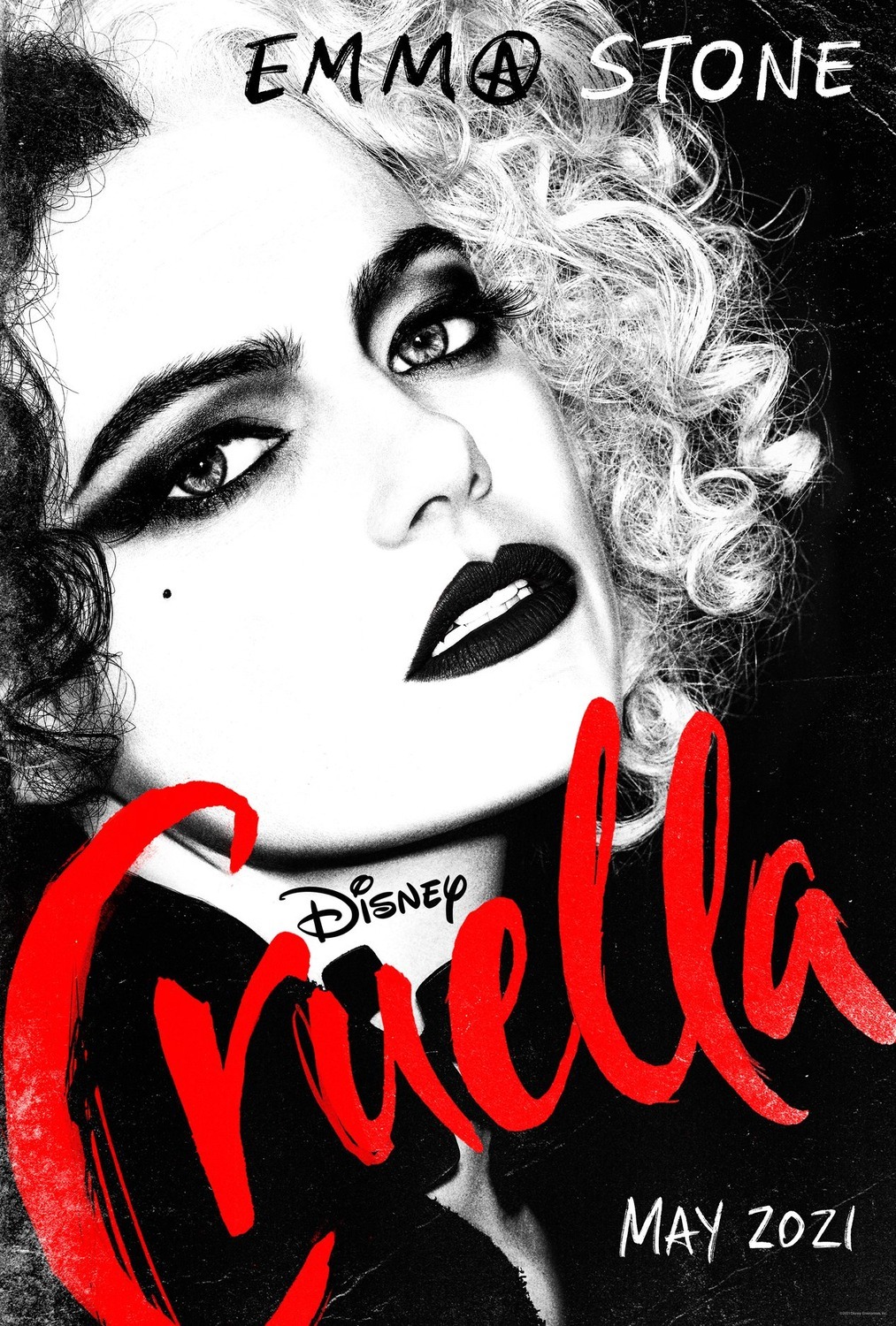 First poster for Cruella starring Emma Stone - Cruella De Vil, Emma Stone, Walt disney company, Cruella Film