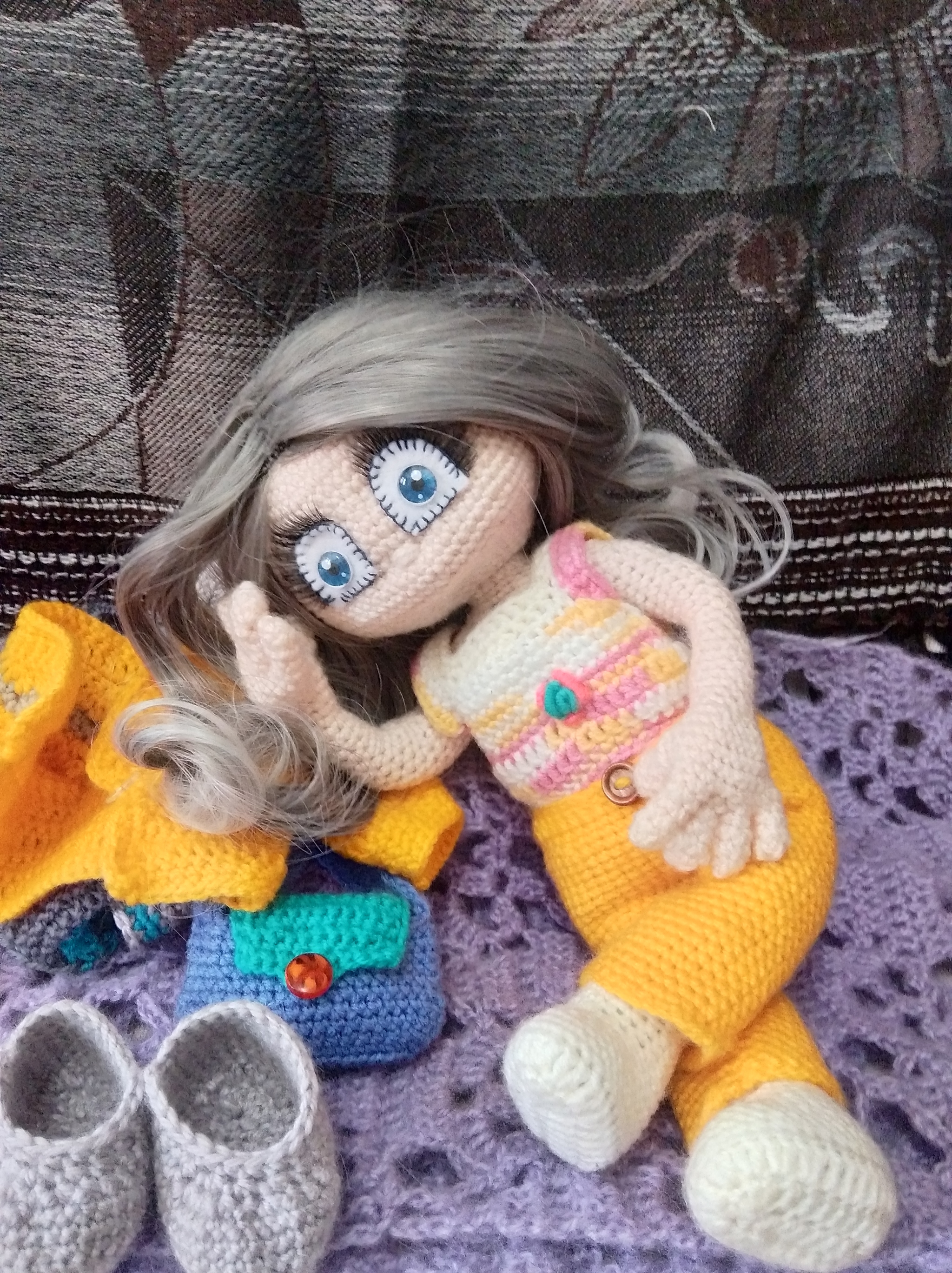 Interior dolls - My, Doll, Knitted toys, Crochet, Hobby, Interior doll, Knitting, Frame dolls, Handmade dolls, Longpost, With your own hands, Needlework without process