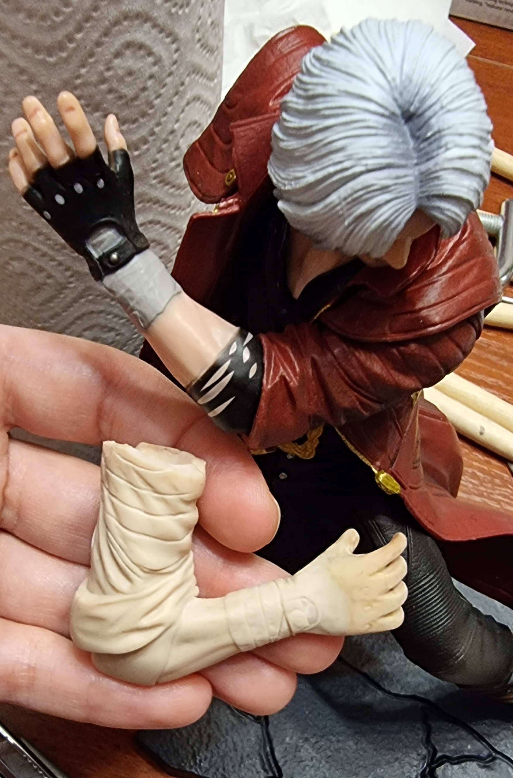 Saving Armless Dante - My, Dante, Needlework with process, Longpost, Devil may cry 5, Polymer clay