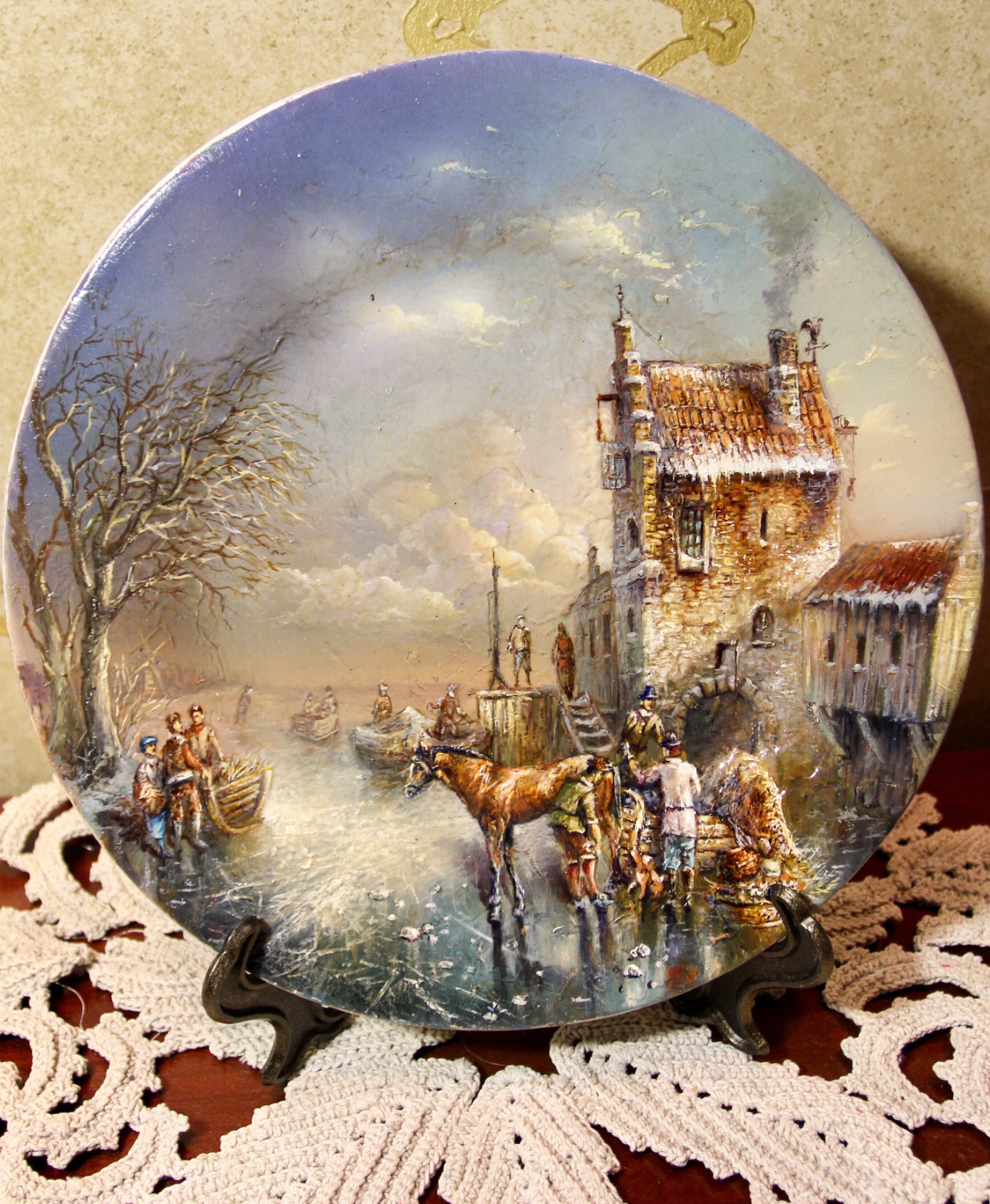 Plate painting - My, Conversation piece, Painting, Oil painting, Decor, Art, Video, Plate, Painting on glass, Needlework without process