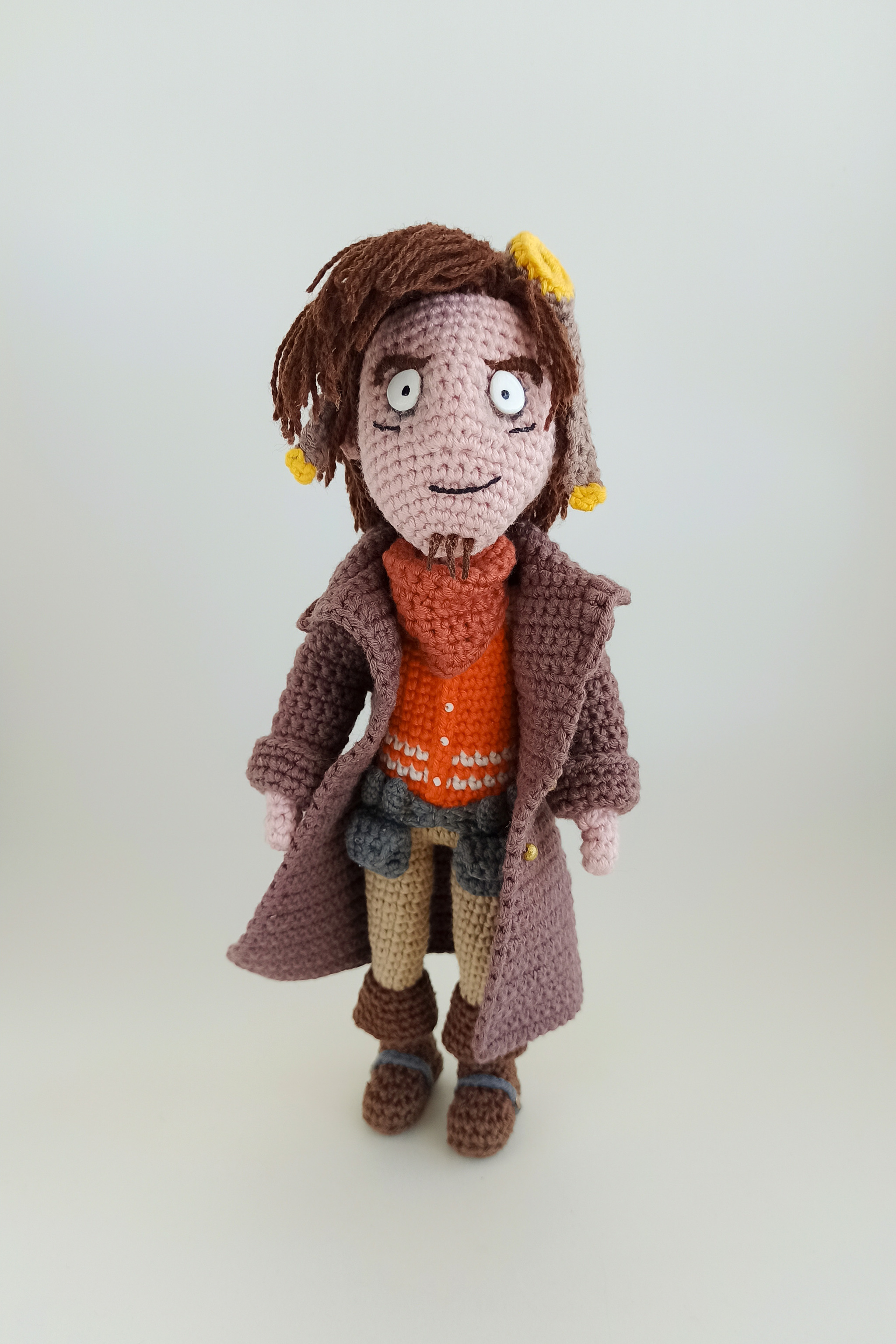 Rufus (Deponia). Knitted doll - My, Crochet, Knitted toys, Amigurumi, Needlework without process, Deponia, Rufus, GIF, Video, Longpost