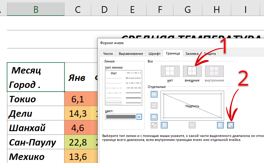 Excel: Diagonal cell split (two headers in one cell) - My, Microsoft Excel, Report, Video, Longpost, Life hack, Manual