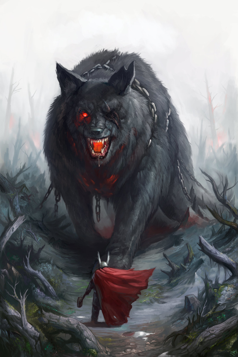 Fenrir - Art, Scandinavian mythology, Викинги, Fenrir, Tony Sart