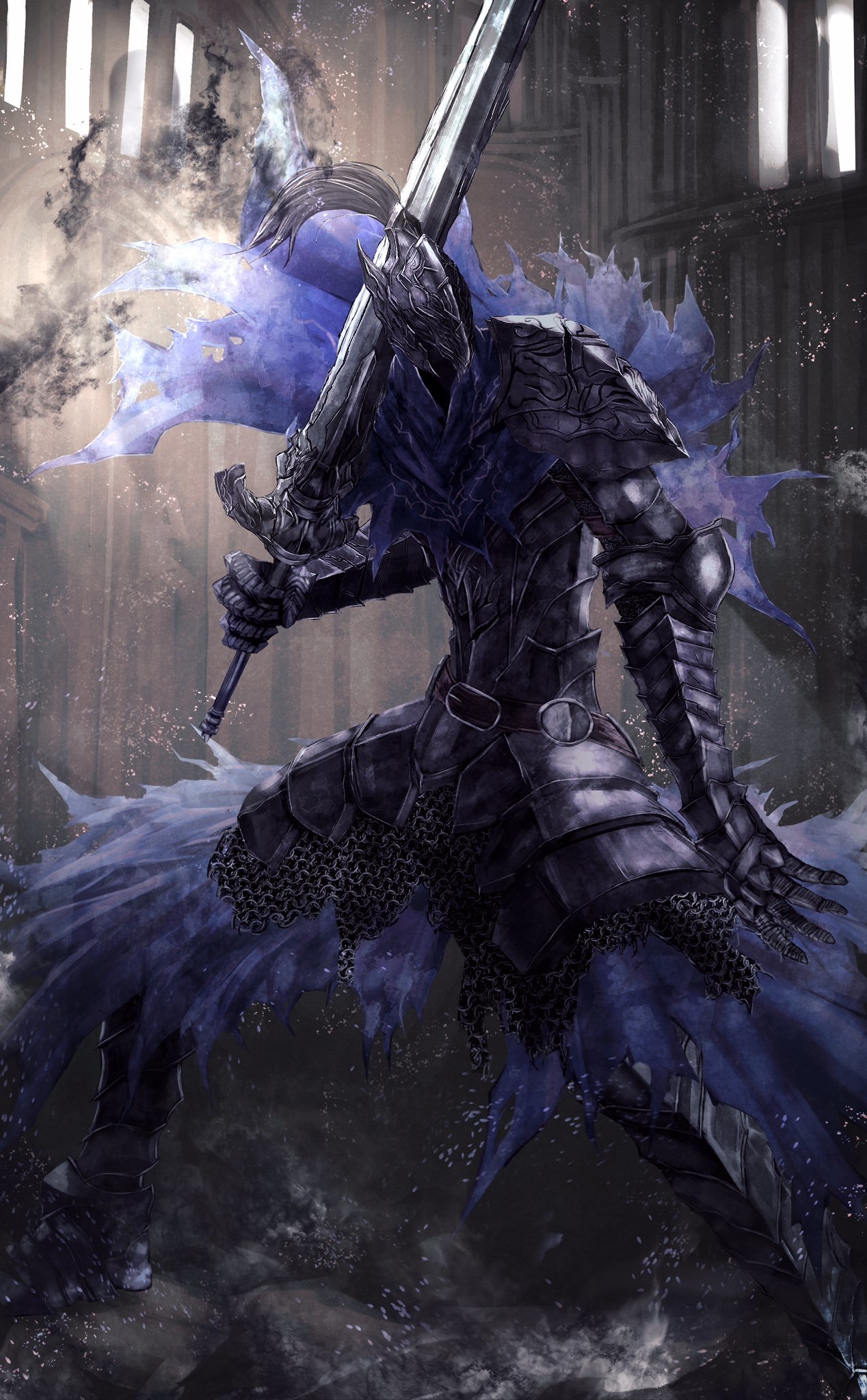 Путник Бездны - Рисунок, Dark Souls, Knight Artorias, Арт