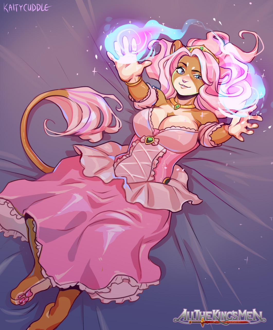 Magic touch - Furry, Art, The dress, Princess, Magic, Furry feline, Kaitycuddle