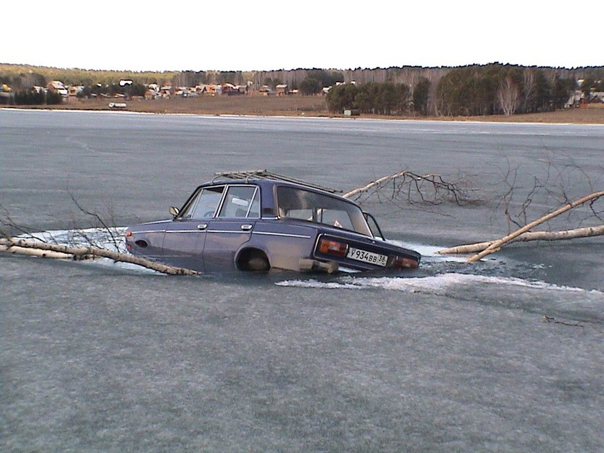 You're driving on thin ice 2 - Baikal, Fell under the ice, Drowned, Auto, Idiocy, Longpost