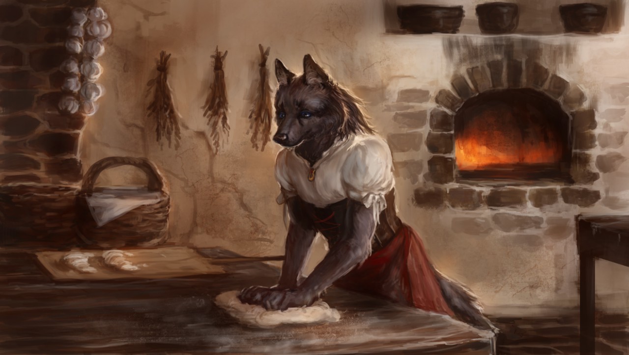 Baking goods - Furry, Furry art, Furry canine, Furry wolf, Preparation, Elkaart