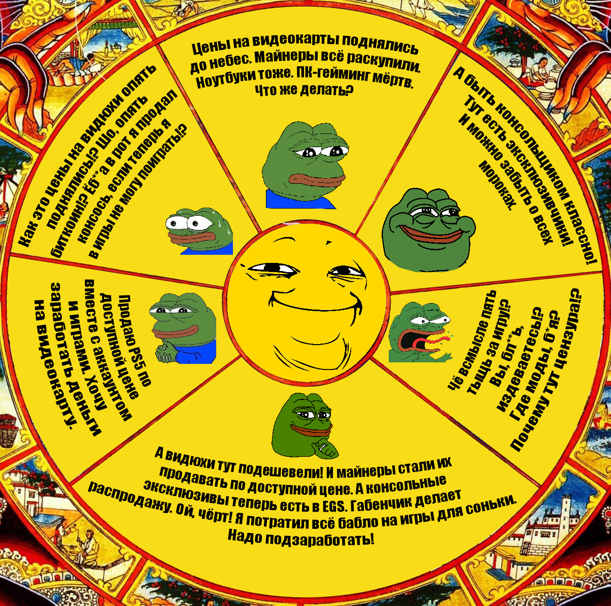 Wheel of Samsara - My, Memes, Games, Humor, Game humor, Video card