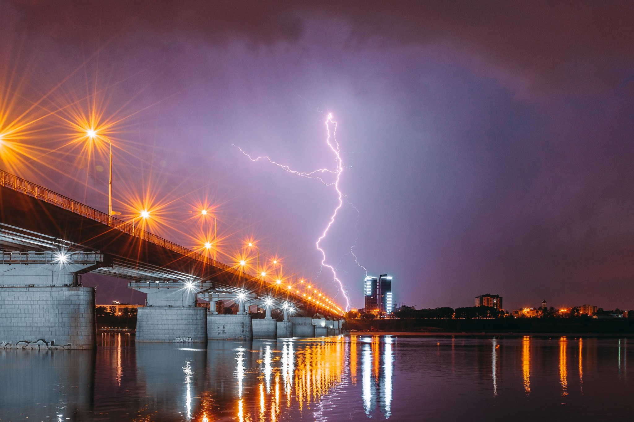 Lightning over the city - My, The photo, Lightning, Landscape, Street photography, Night, Night shooting, Thunderstorm, Storm Hunters League, Lightning Hunter, Longpost, Permian