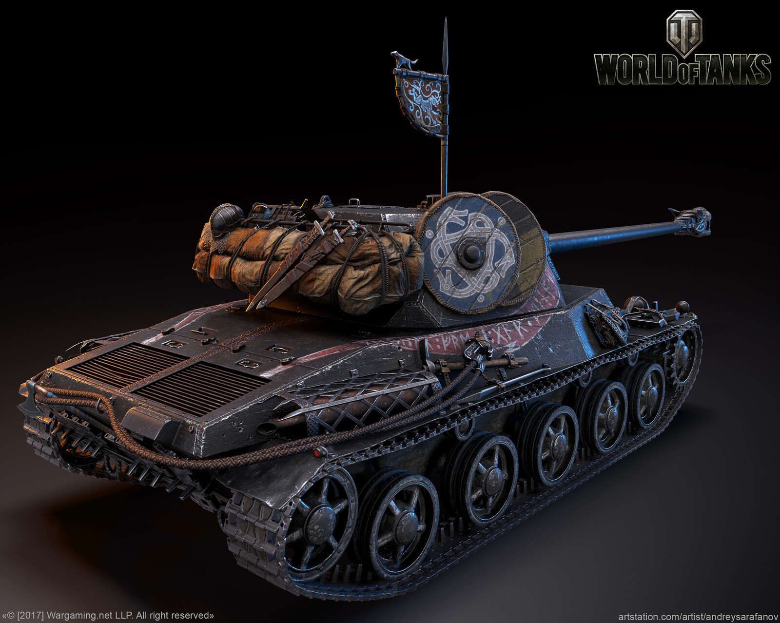 For travel to Valhalla - Art, 3D modeling, Tanks, World of tanks, Викинги, Scandinavian mythology, Longpost