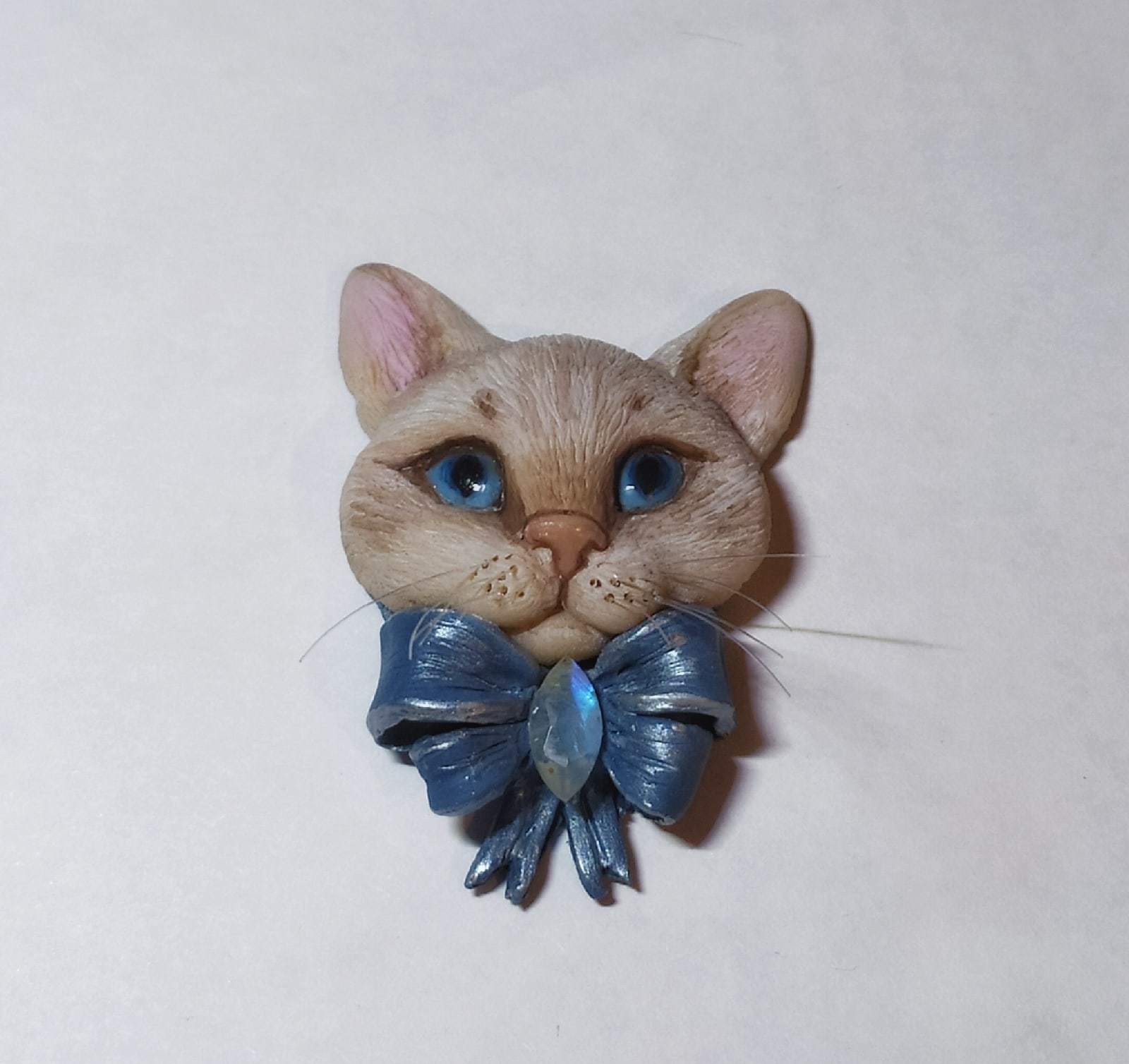 In anticipation of spring - My, cat, Polymer clay, Handmade, Brooch, Needlework without process, Longpost