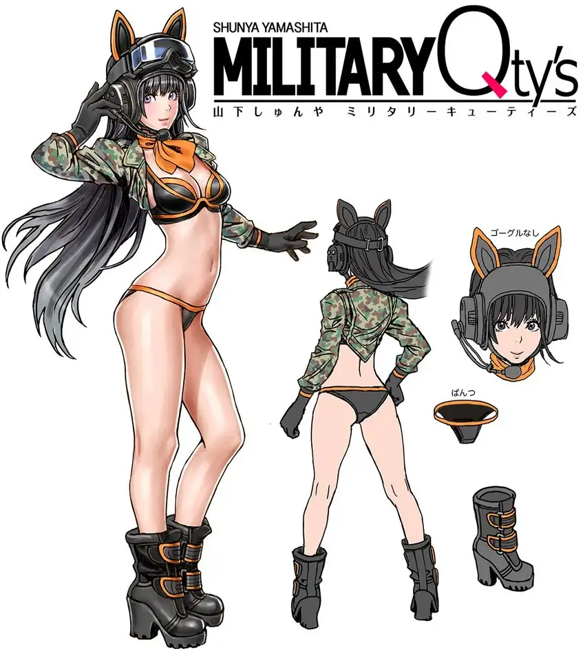 Miyuki - NSFW, Original Character, Аниме, Anime Art, Anime Military, Miyuki, Неко, Sugoi Dekai, Сиськи, Купальник, Бикини, Shunya Yamashita, Длиннопост