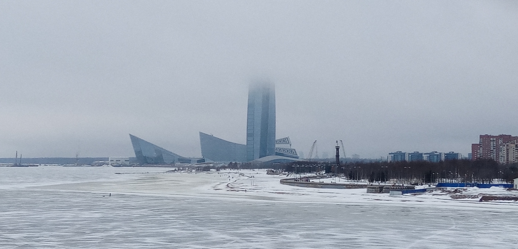 Fog - My, Lakhta Center, Fog, Saint Petersburg, Photo on sneaker