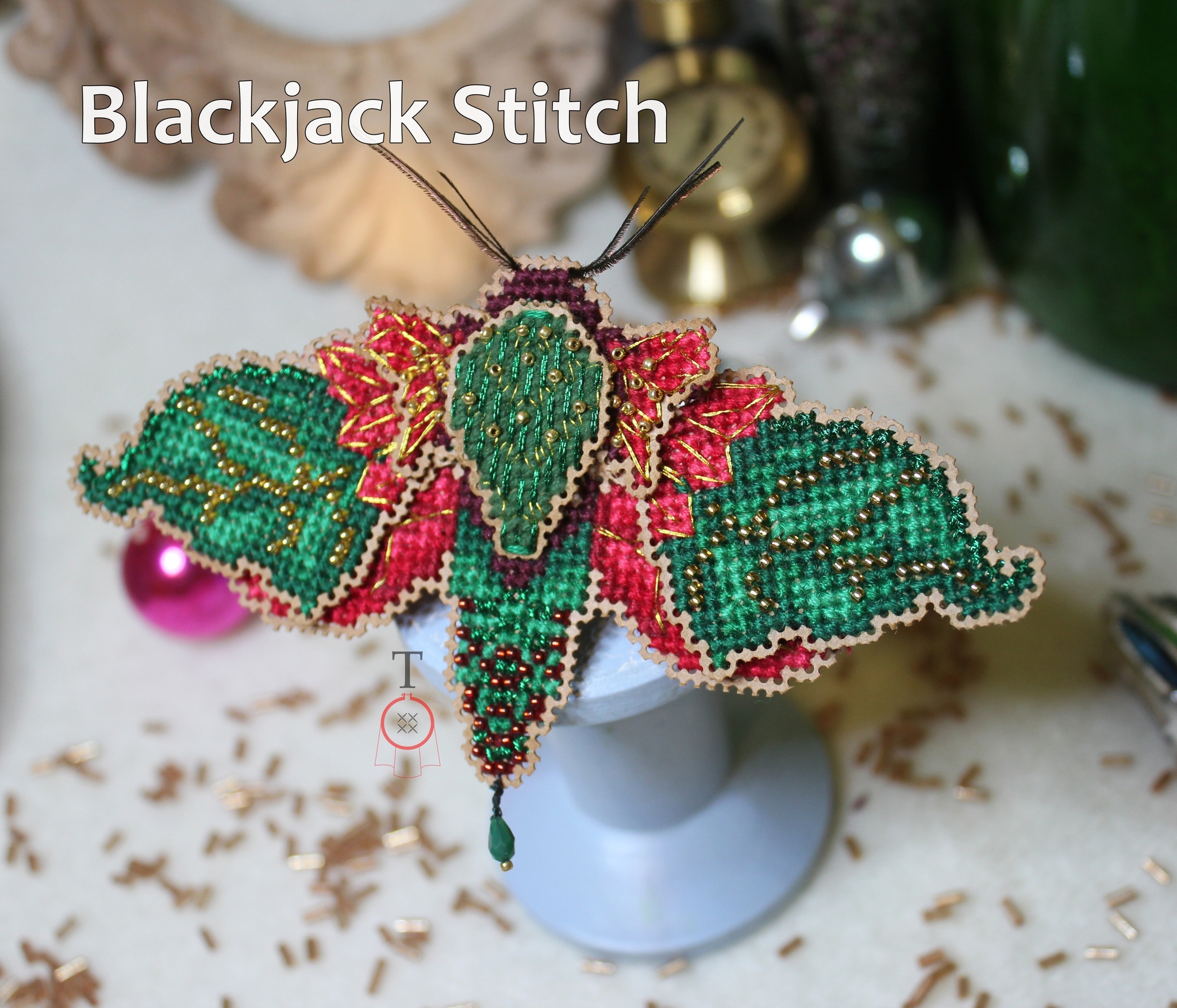 Hawkmoths with a cross - My, Cross-stitch, Columbine, Butterfly, Puppets, Video, Longpost