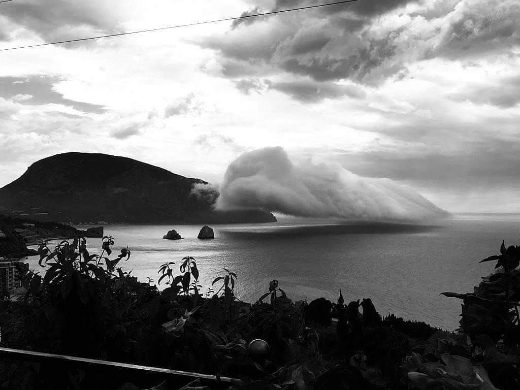 Incredible Crimea - Crimea, The photo, Travel across Russia, Black and white photo, Clouds, Sea