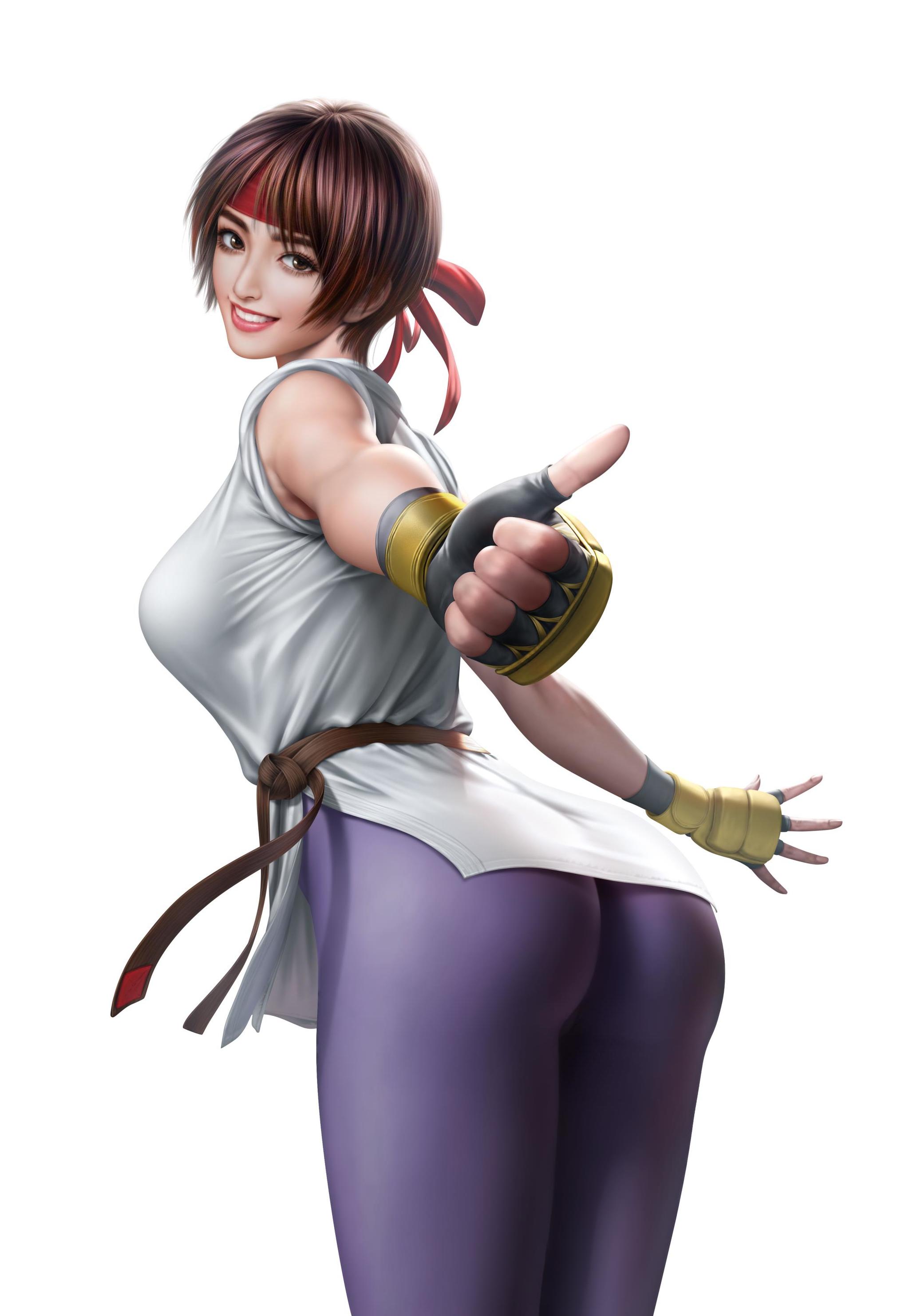 Yuri Sakazaki - NSFW, Art, Drawing, The king of fighters, Girls, Erotic, Hand-drawn erotica, Game art, Boobs, Booty, Naked, Back view, Longpost, Yuri Sakazaki