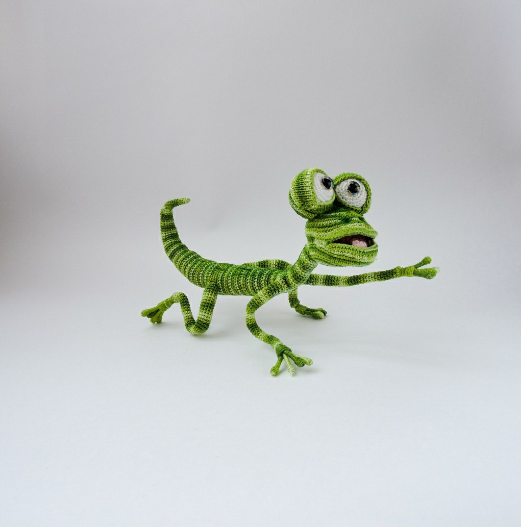 Lizard - My, Lizard, Crochet, Knitted toys, Needlework without process, Longpost