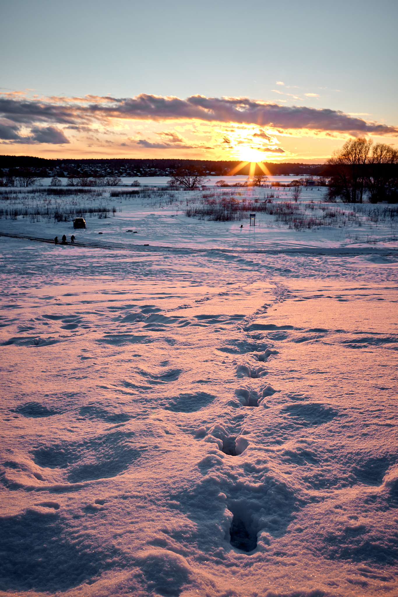 Winter doesn't let go. Early March - My, Nature, The photo, Landscape, Spring, Sunset, Longpost