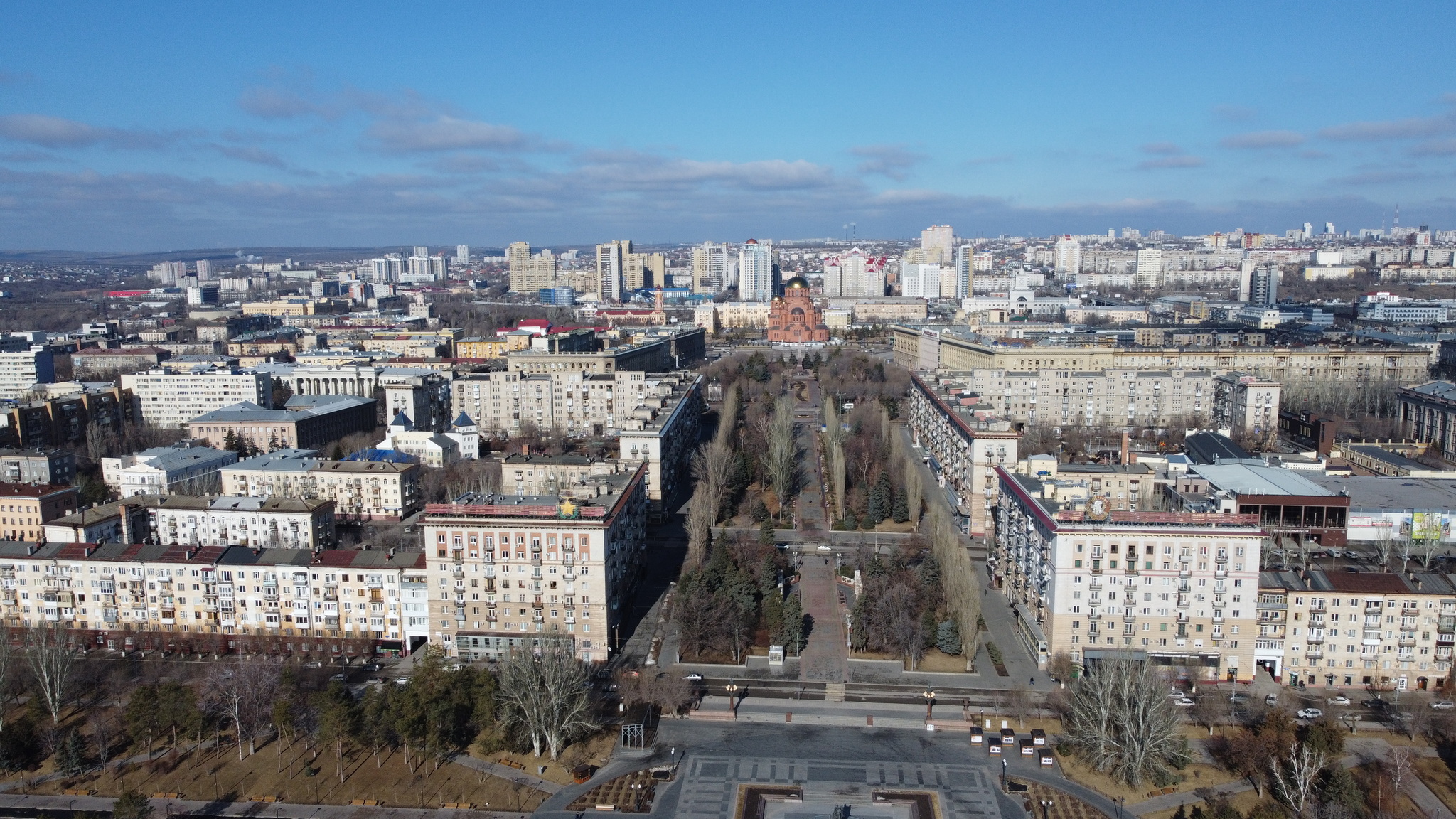 Полет над Центральной набережной Волгограда - Волгоград, Река Волга, Достопримечательности, Видео, Длиннопост