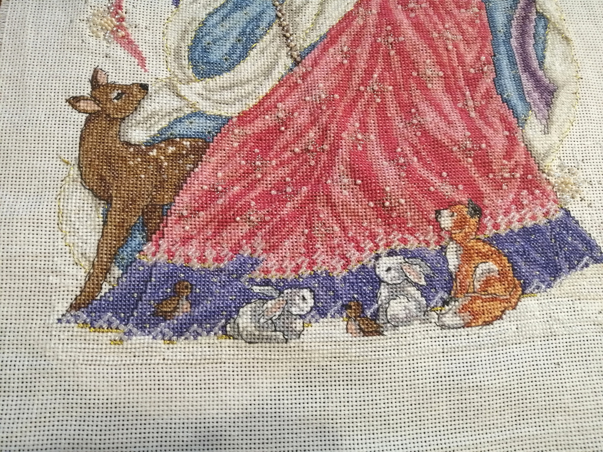 Snow Queen - embroidery with process - My, Cross-stitch, Needlework with process, Longpost, Needlework