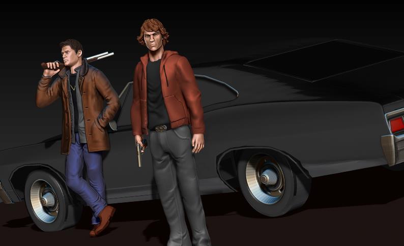 Blinded the Winchester brothers in ZBrush - My, 3D, 3D modeling, Zbrush, Supernatural, Winchesters, Suicide girls, Jared Padalecki, Jensen Ackles, Longpost