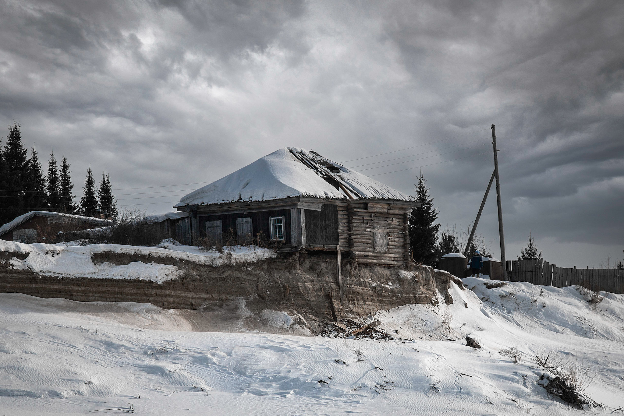 Иртыш - землерой - Моё, Тобольск, Иртыш, Берег Иртыша, Разрушение, Дом, Фотография, Через год, Canon 70d