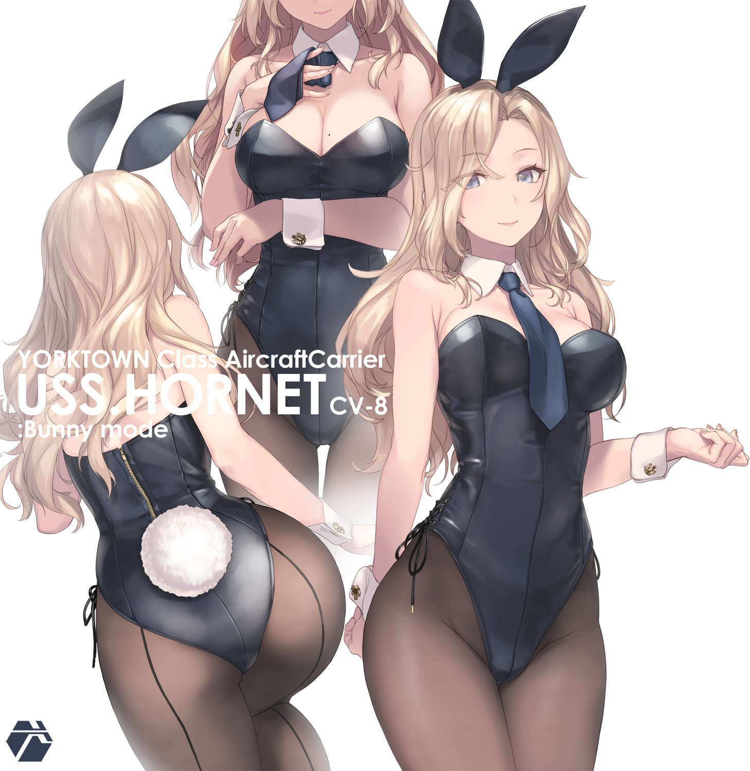 USS Hornet - Kantai collection, Hornet, Anime, Anime art, Bunnysuit, Longpost