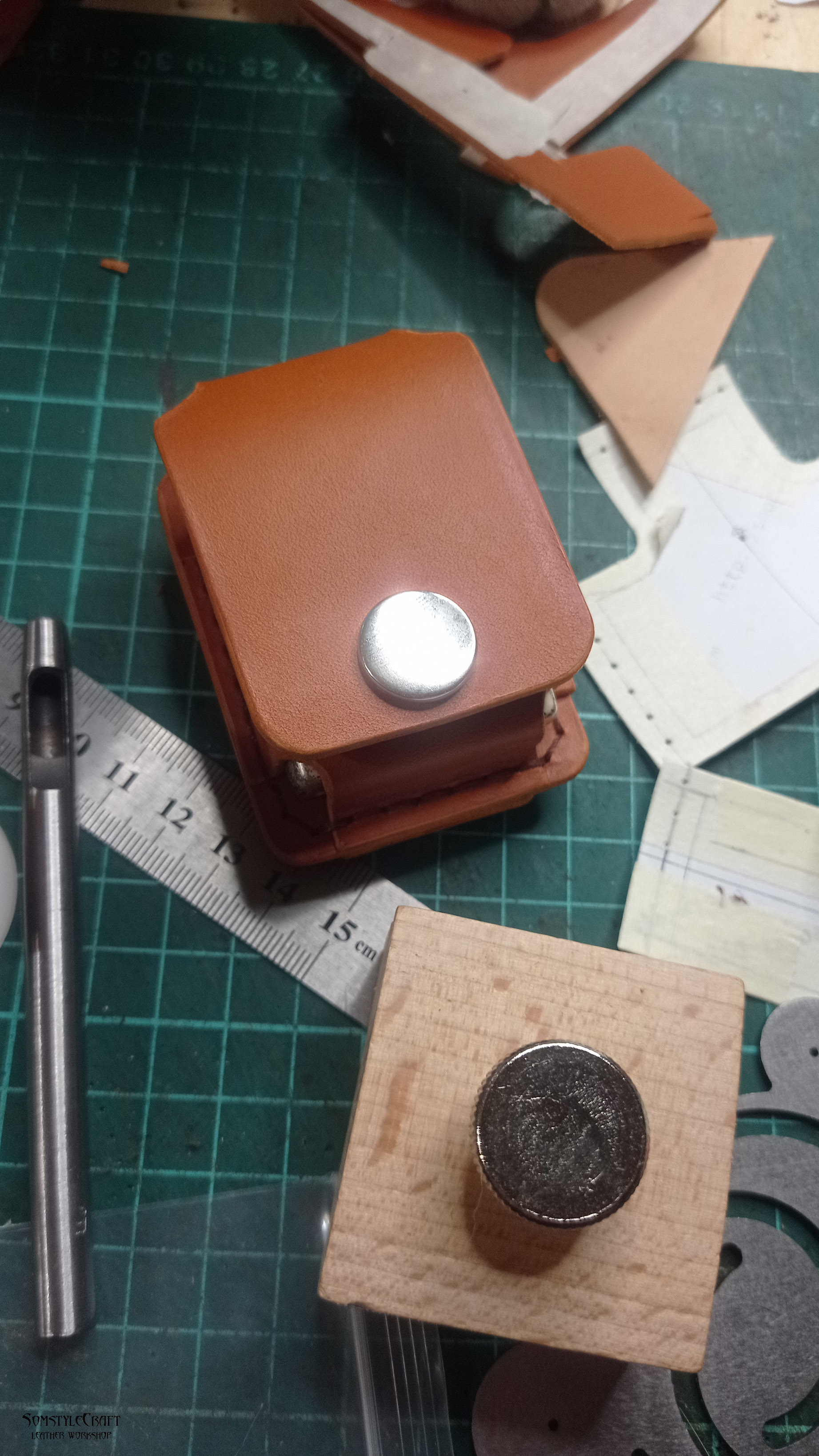 Zippo case - My, Leather products, Longpost, Needlework with process, Video