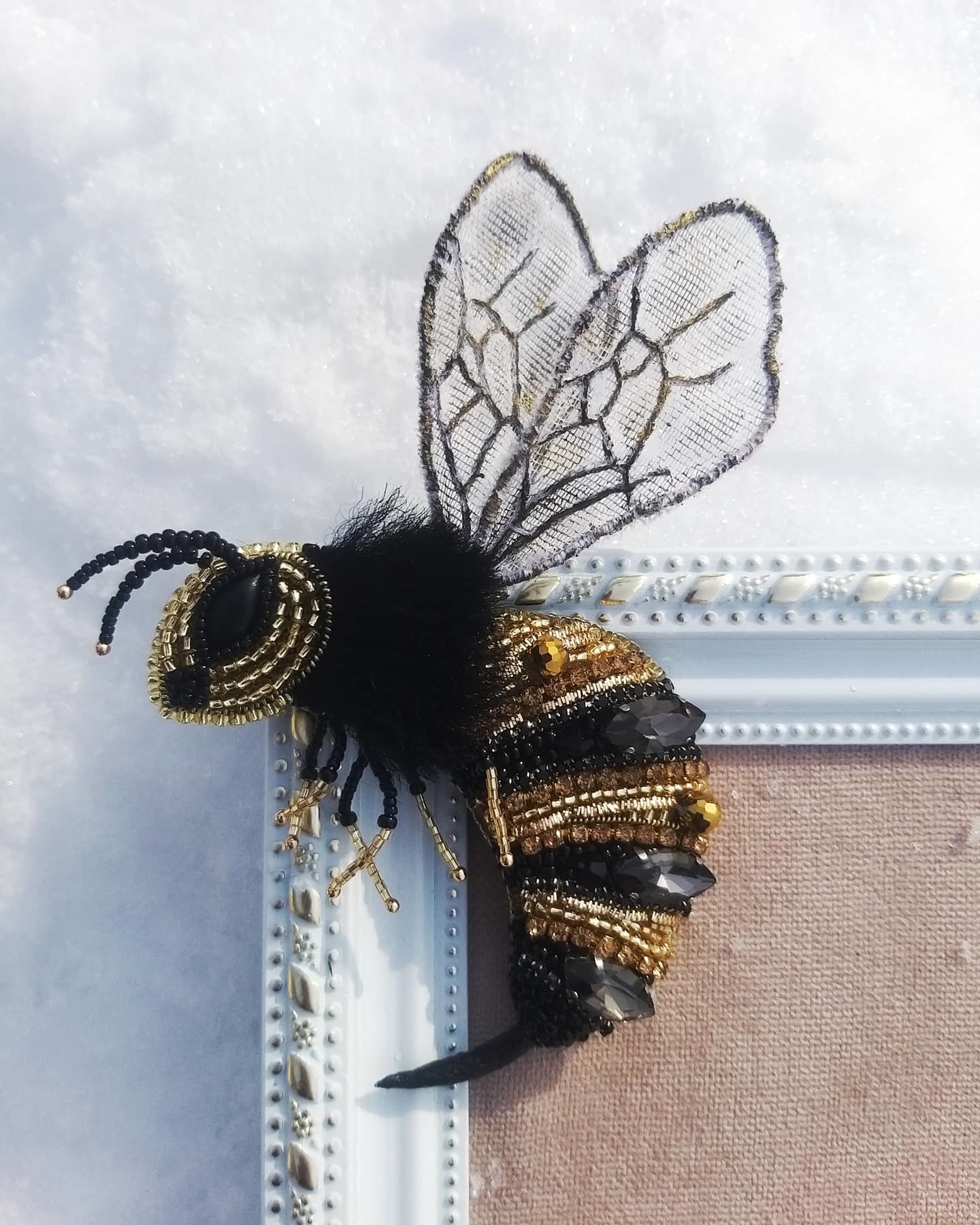 Handmade brooch - My, Brooch, Needlework without process, Beads, Hobby, Longpost, Insects