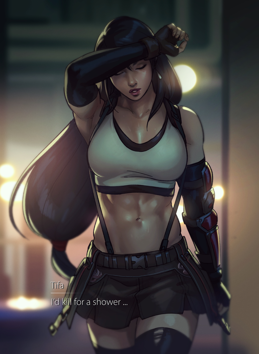 Tifa taking a shower - NSFW, Art, Erotic, Comics, Girls, Lesbian, Final Fantasy, Final fantasy vii, Tifa lockhart, Aerith gainsborough, Cloud Strife, Longpost