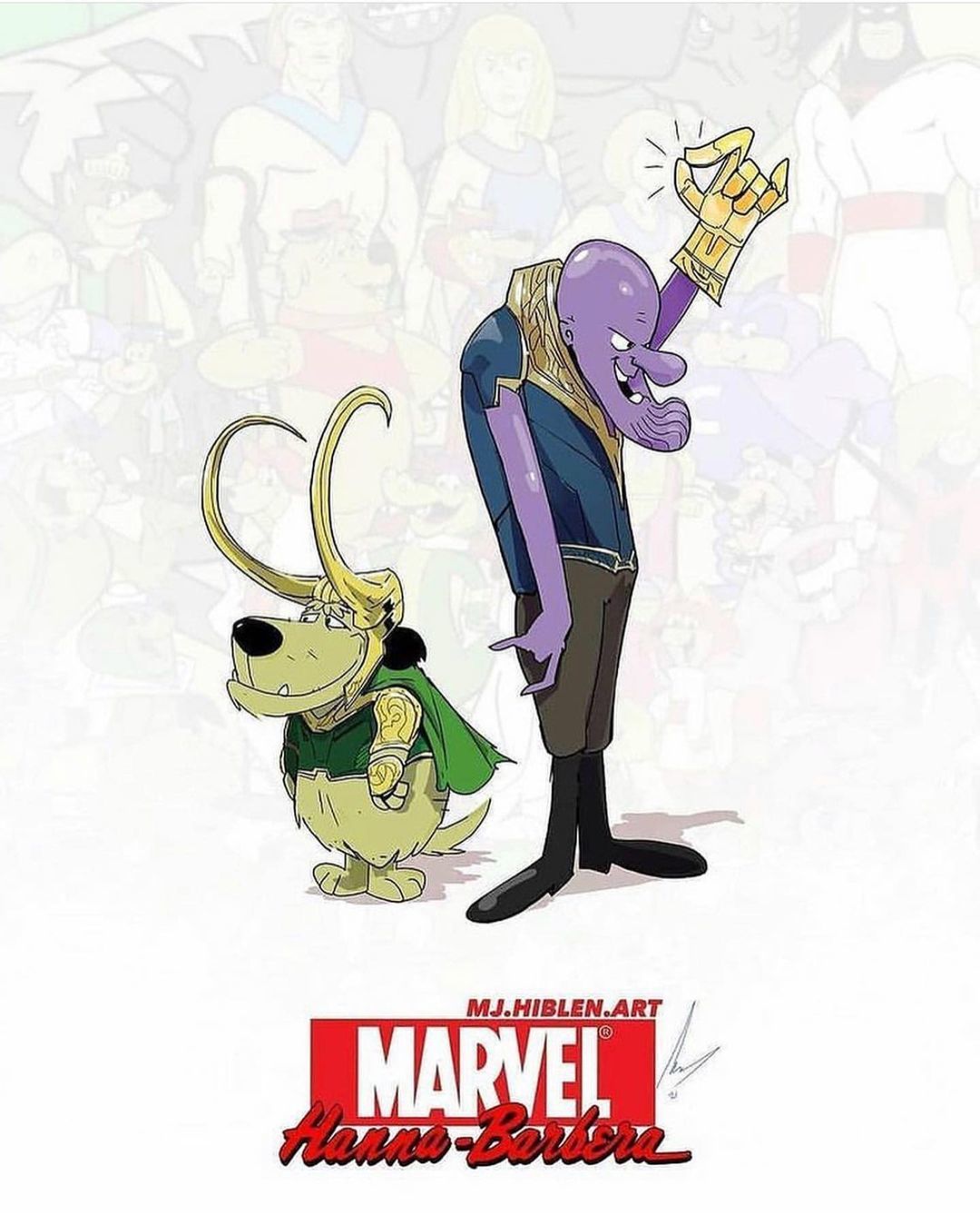 Marvel x Hanna-Barbera - Marvel, Hanna-Barbera, Hulk, iron Man, Black Widow, Spiderman, Captain America, Thor, Flintstones, Scooby Doo, Shaggy, Longpost, iron fist, Secret Squirrel, Crossover