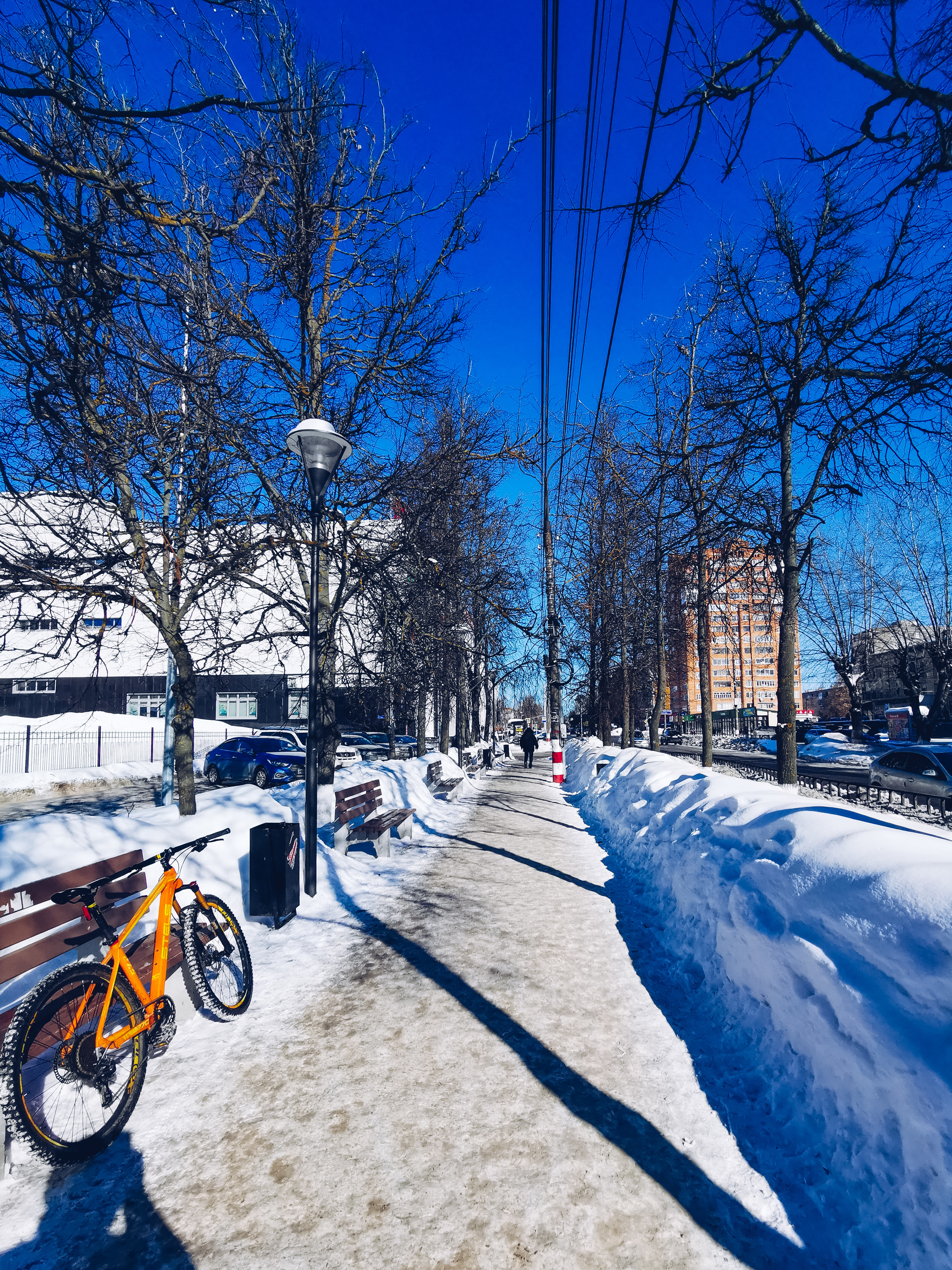 Городское - Моё, Мобильная фотография, Велосипед, Велопрогулка, Весна, Снег, Дзержинск, Длиннопост