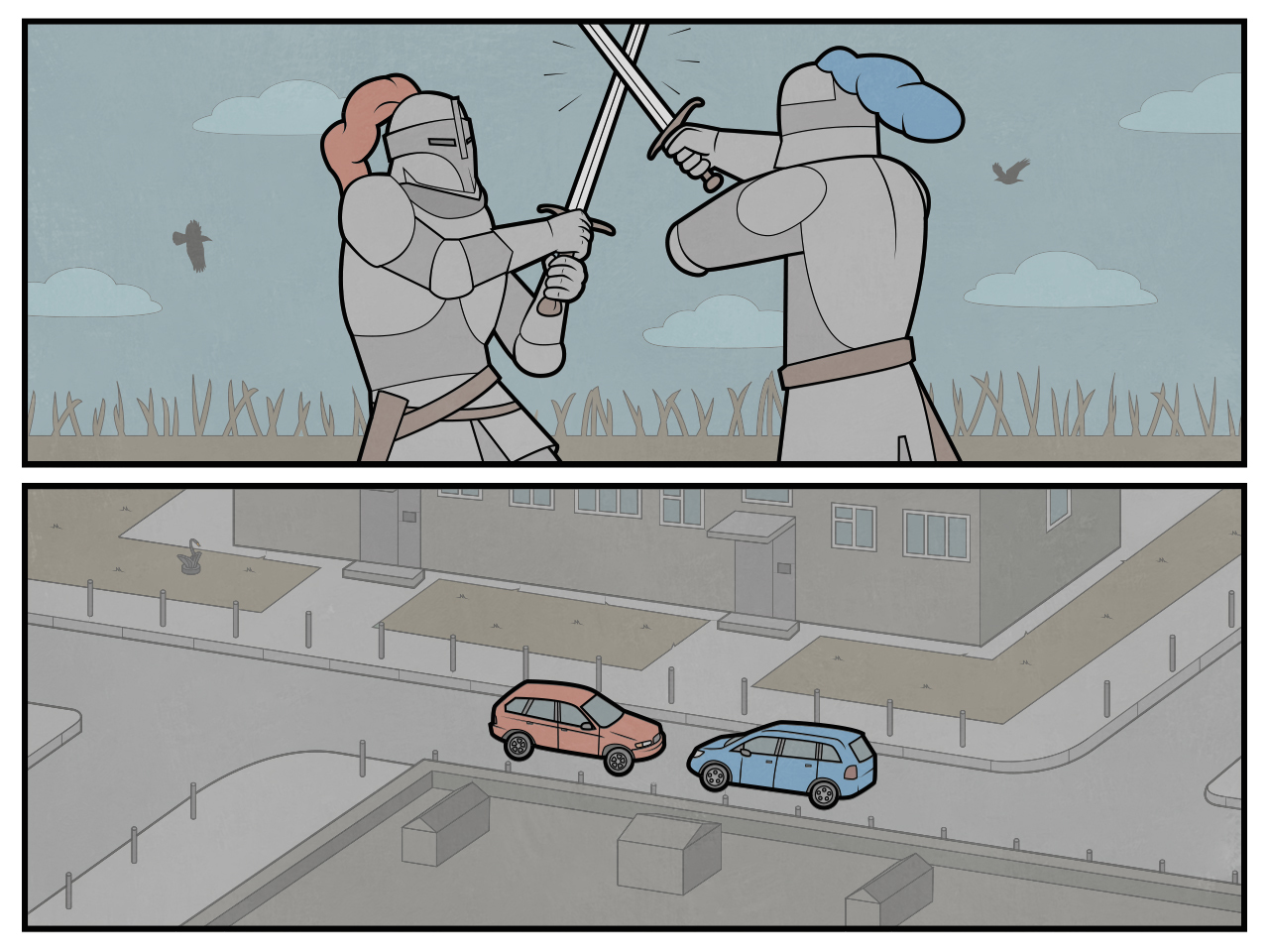 Knight Riders - My, Gudim, Comics, Road, Knights, Longpost