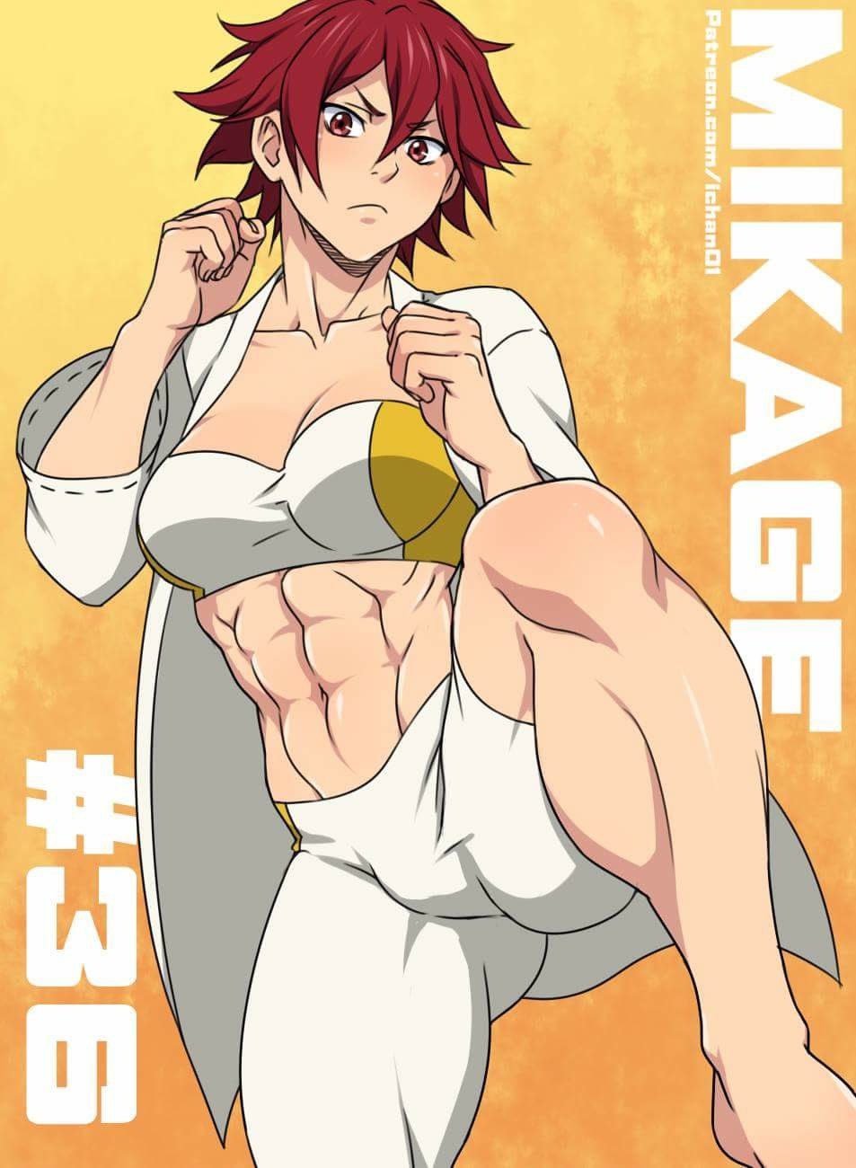 Mikage Sharaku (Durarara!!) - NSFW, Strong girl, Art, Muscleart, Anime, Anime art, Durarara !!, Breast, Girls, Longpost