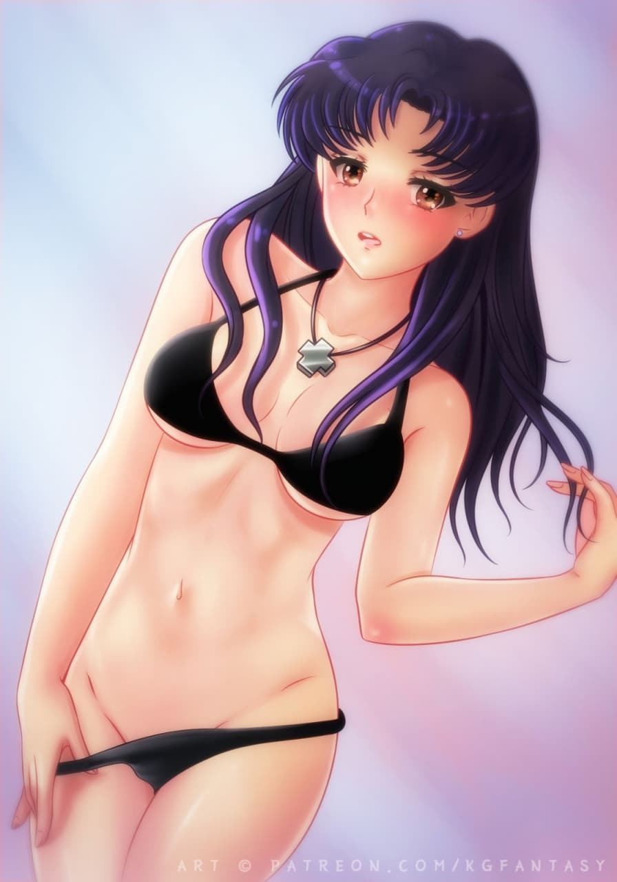 Мисато - NSFW, Evangelion, Misato Katsuragi, Anime Art, Арт, Аниме, Рисованная эротика, Длиннопост, Эротика