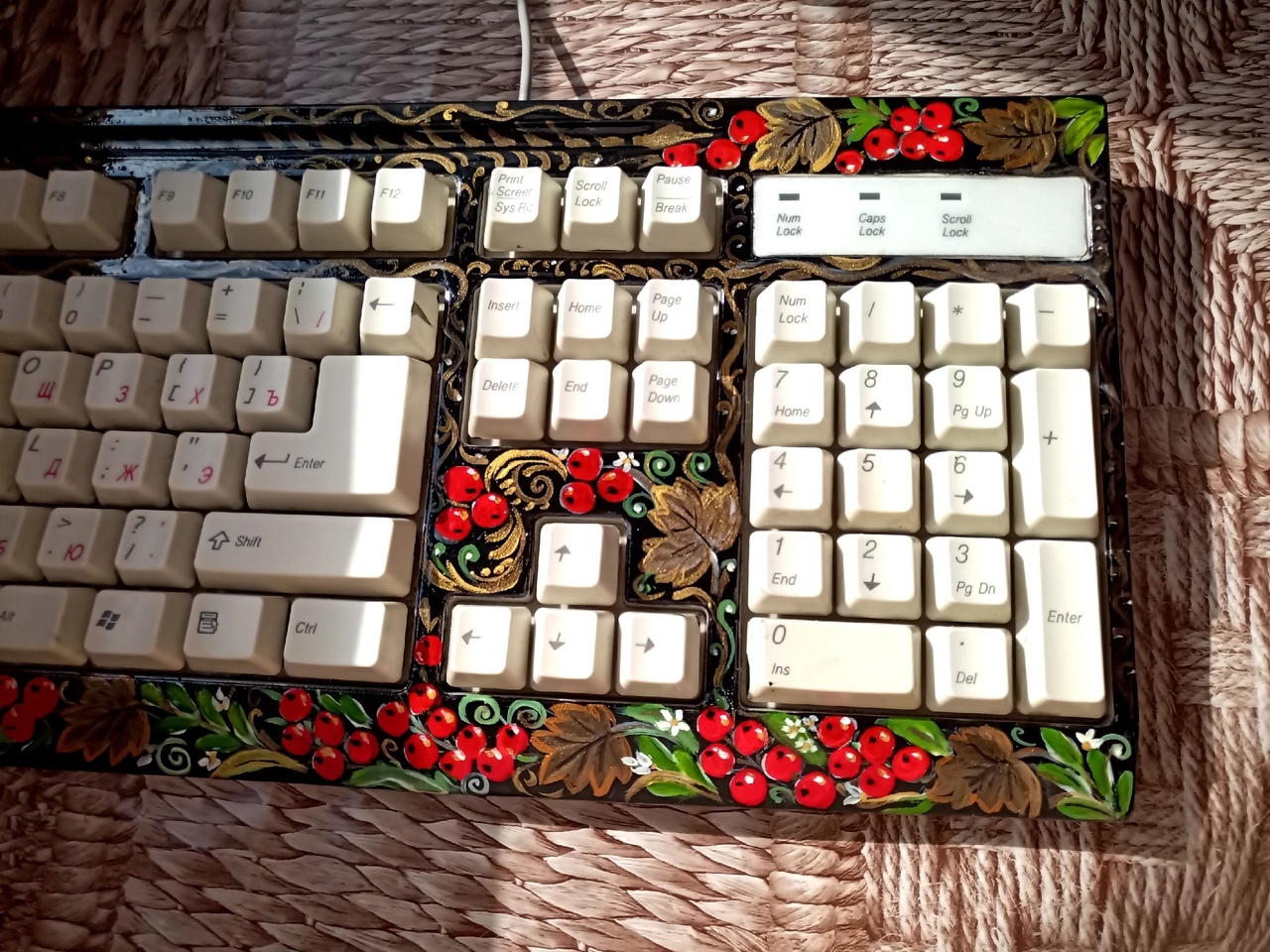 What would the periphery look like if the computer industry came during the heyday of Russian folk art? - My, Khokhloma, Zhostovo, A4tech, Folk art, Periphery, Keyboard, Mouse, Computer, Russian folk art, Painting, crazy hands, Longpost