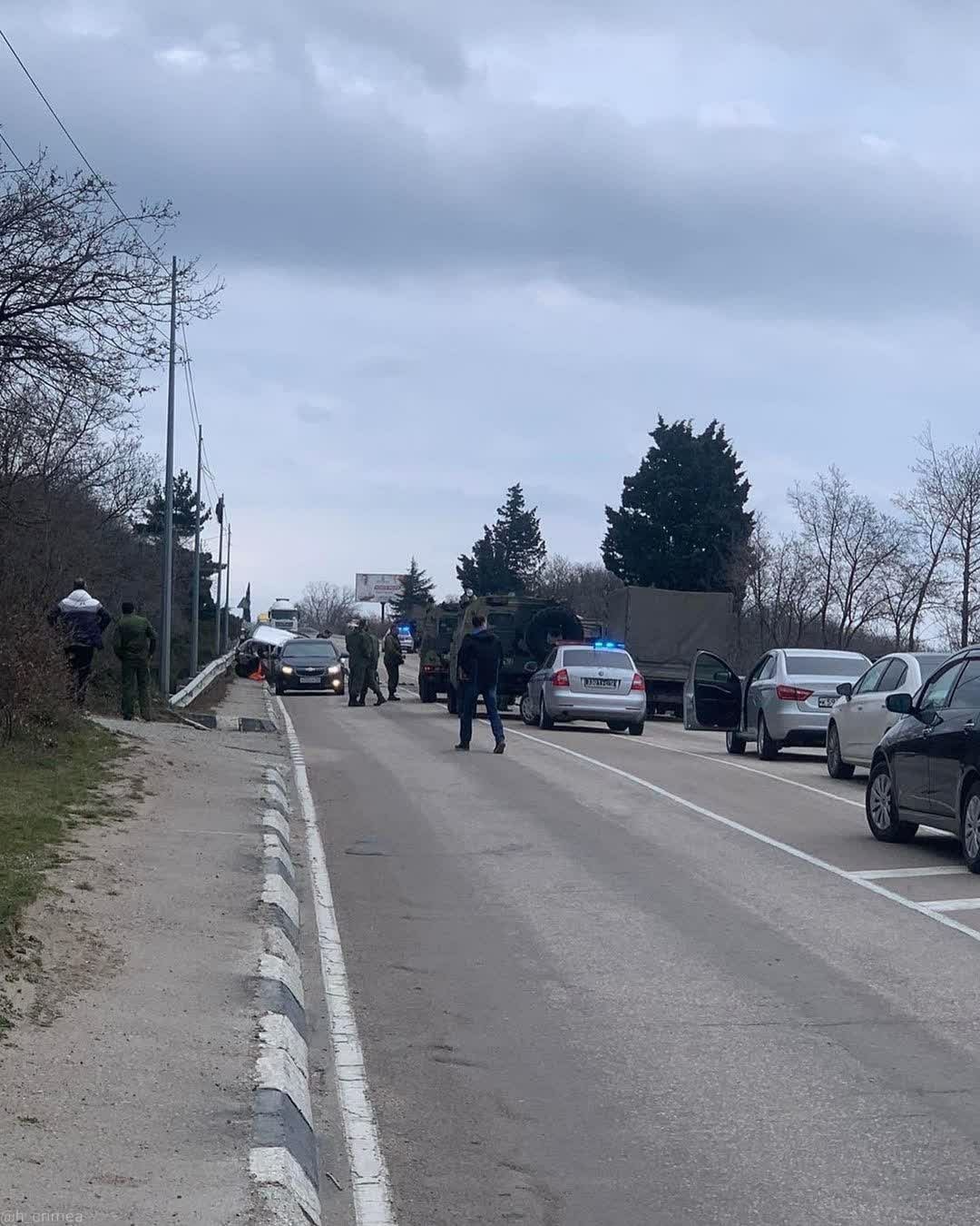 Tiger vs Matiz. Road accident in Crimea (video of the accident) - Road accident, Crimea, Crash, Traffic rules, Video, Longpost, Negative