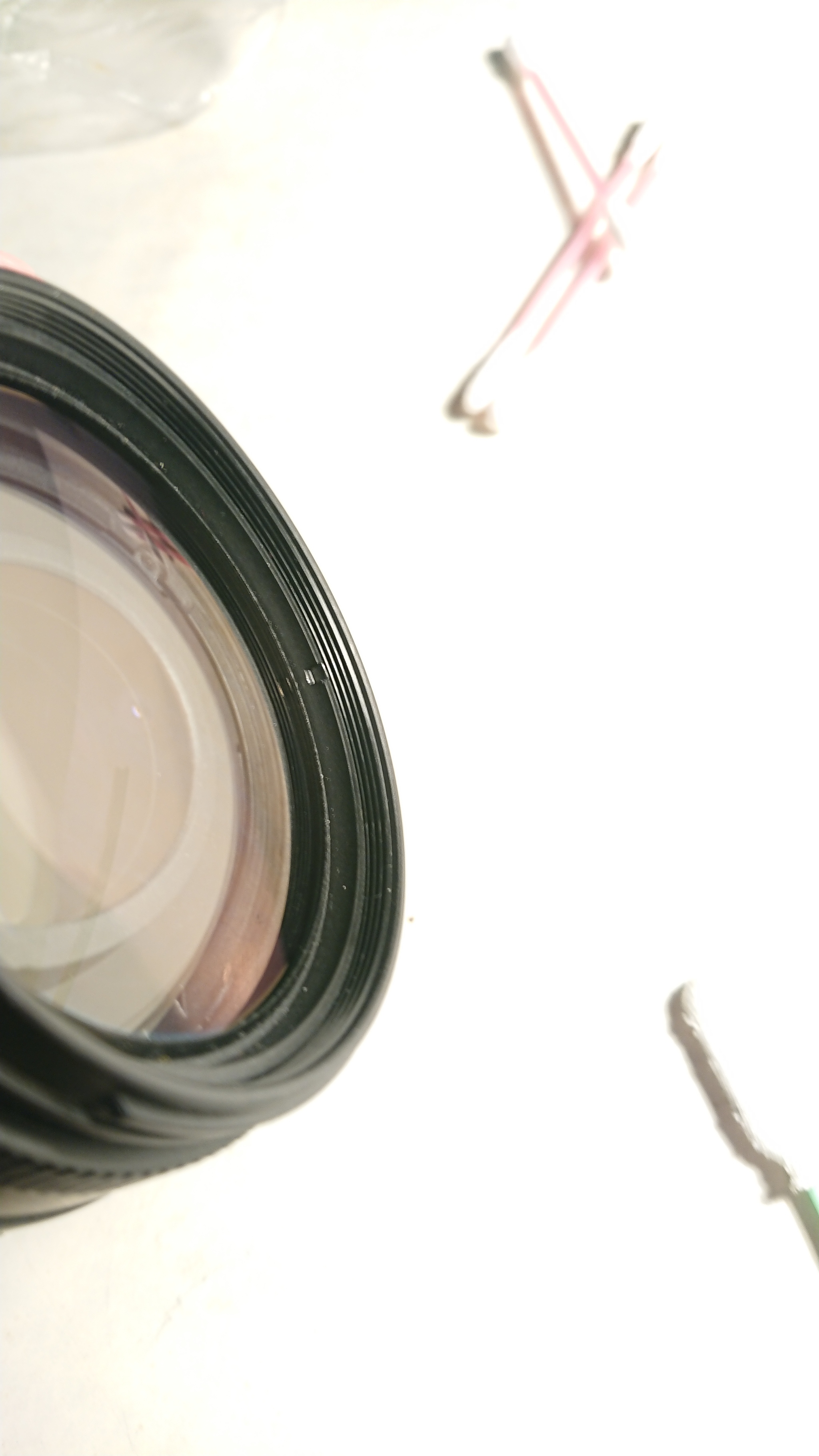 Cleaning the Nikon Nikkor 70-300 4-5.6g front lens unit from grease using the coprodendritic method - My, Lens, Nikon, Lenses, With your own hands, From improvised means, Repair, Cleaning, Parsing, Experience, Nikkor, Nikkor70300, Longpost