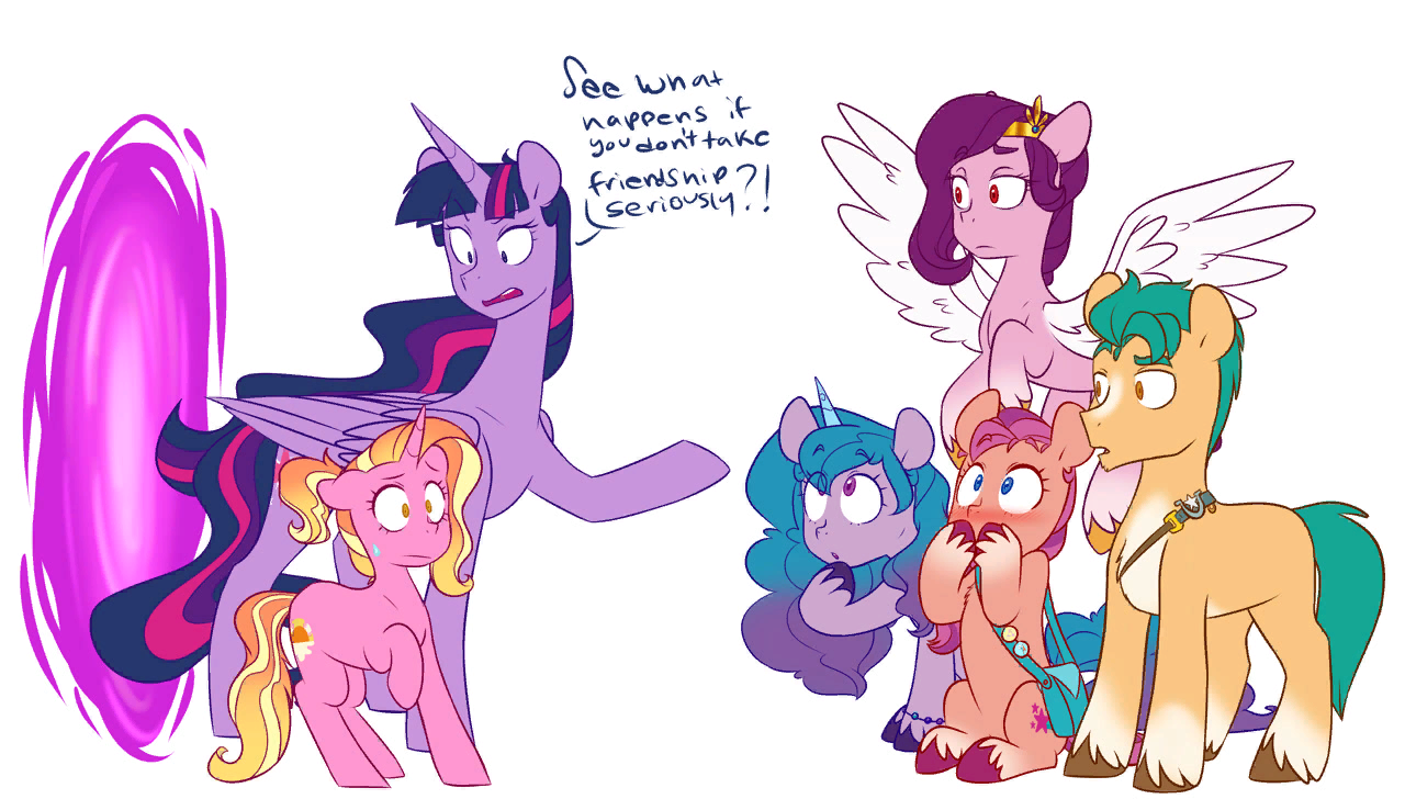 Take friendship seriously, Luster! - My little pony, Twilight sparkle, Luster Dawn, Izzy Moonbow, Sunny starscout, Pipp petals, Hitch trailblazer, MLP g5, Doodle-Mark