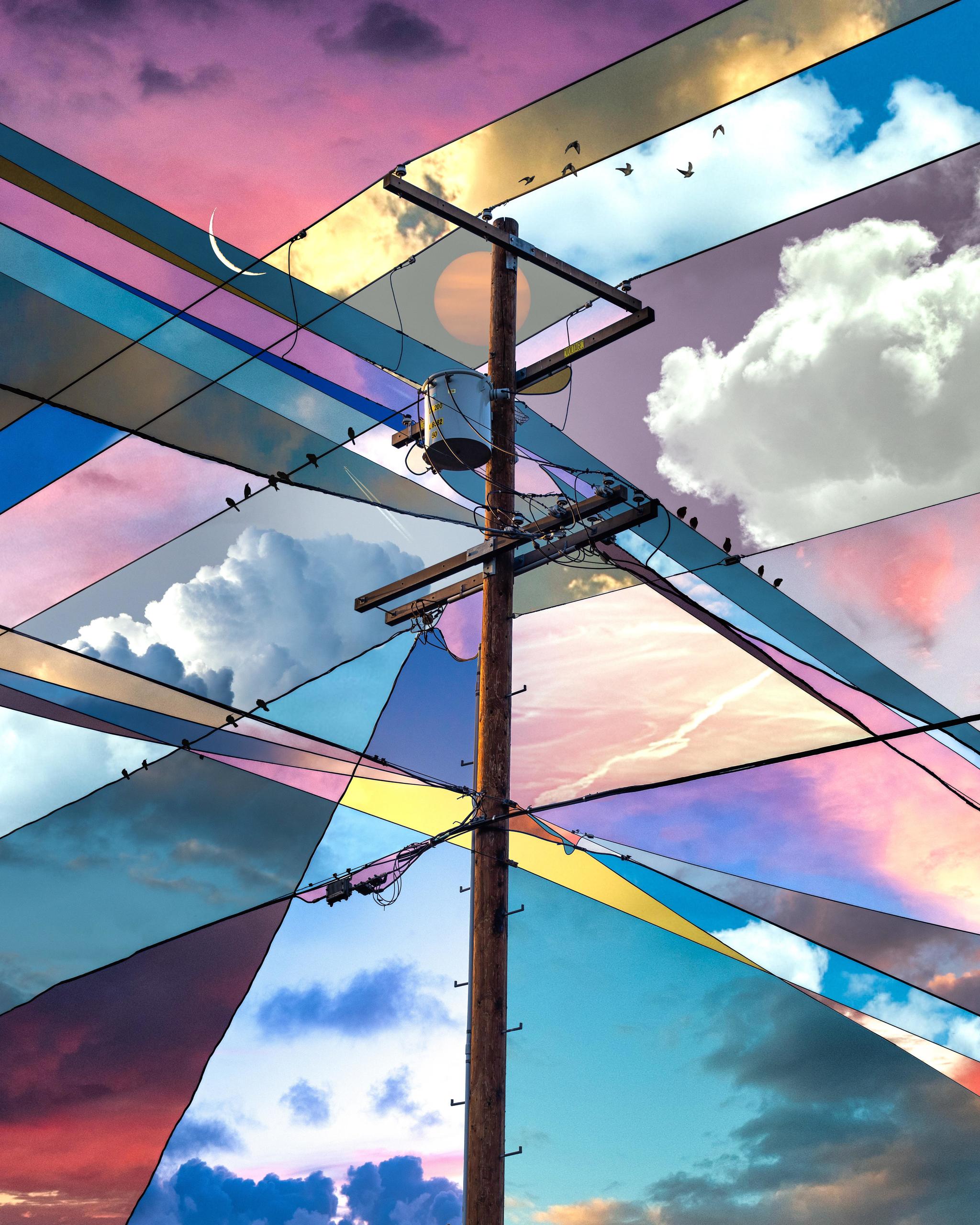 Twenty states of heaven - Sky, Pillar, Power lines, Fragment