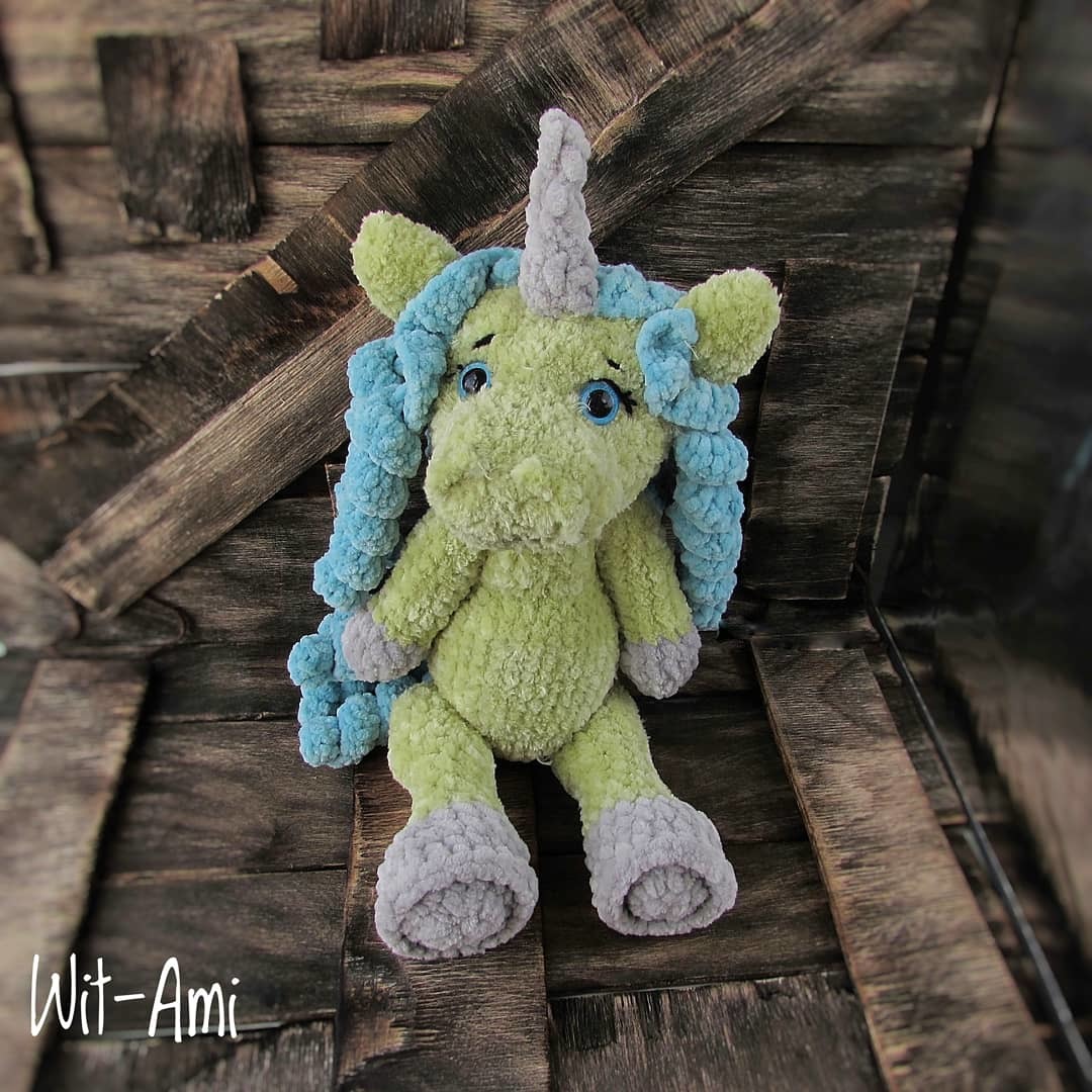 Pistachio - My, Crochet, Knitted toys, Unicorn, Needlework, Creation, Soft toy, Toys, Author's toy, Ice cream, Longpost, Needlework without process