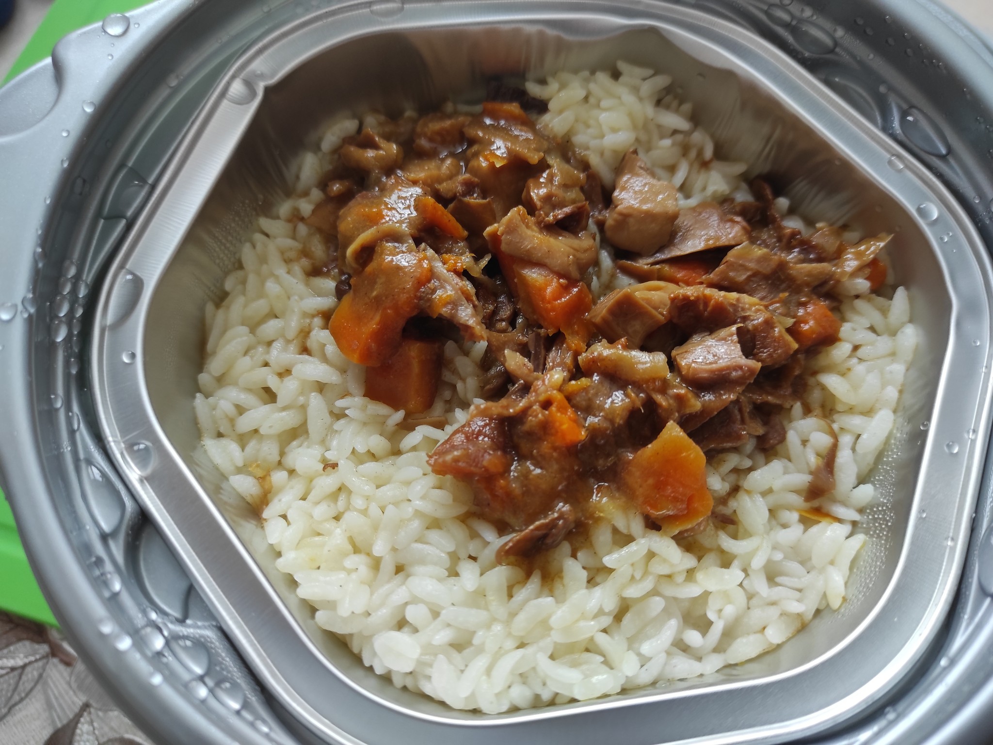 Self-heating RICE with beef and curry! - My, Doshirakology, Food Review, Fast food, Rice, Longpost