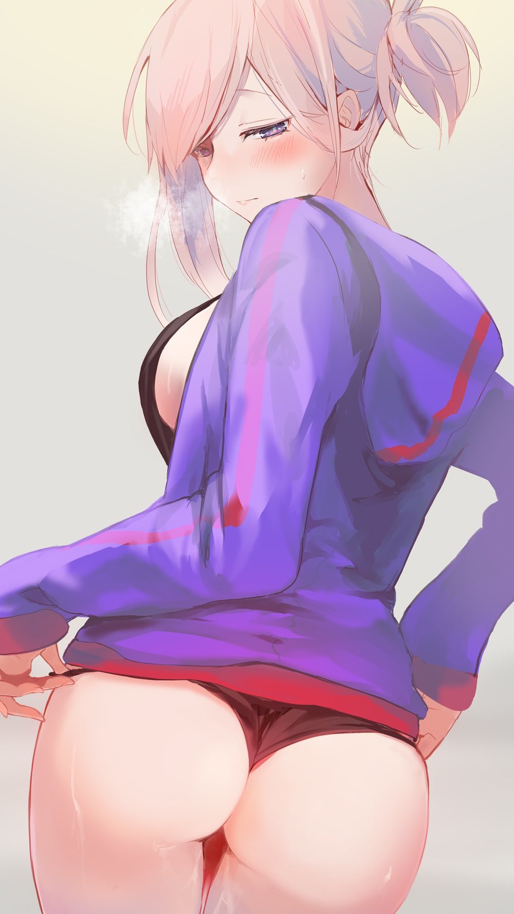 Miyamoto Musashi - NSFW, Аниме, Anime Art, Miyamoto musashi, Fate, Fate Grand Order, Арт, Девушки, Попа, Вид сзади