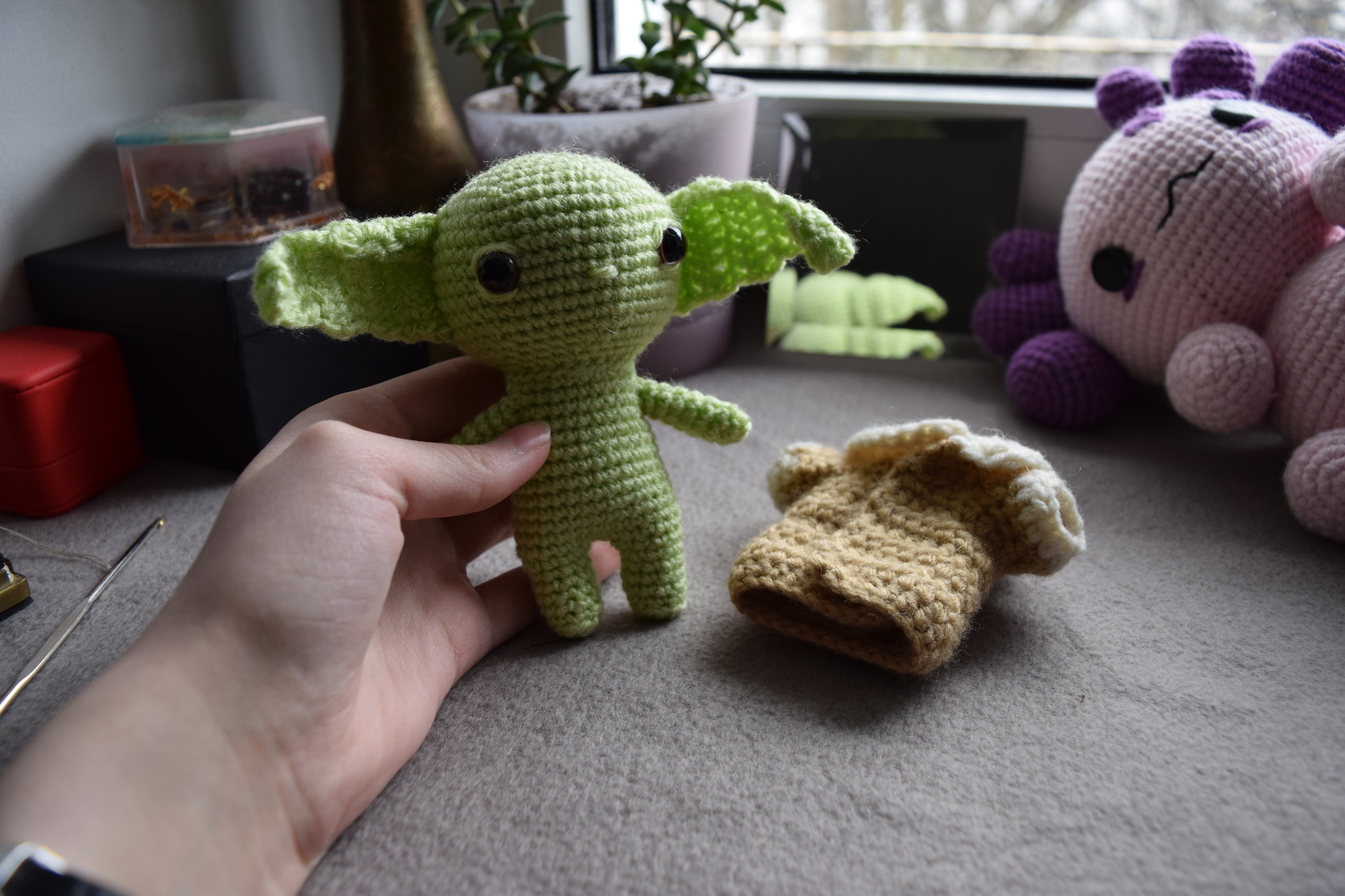 Baby Yoda (Grogu) - Knitting, Crochet, Knitted toys, Amigurumi, With your own hands, Star Wars, Mandalorian, Yoda, Longpost, Needlework without process, Grogu