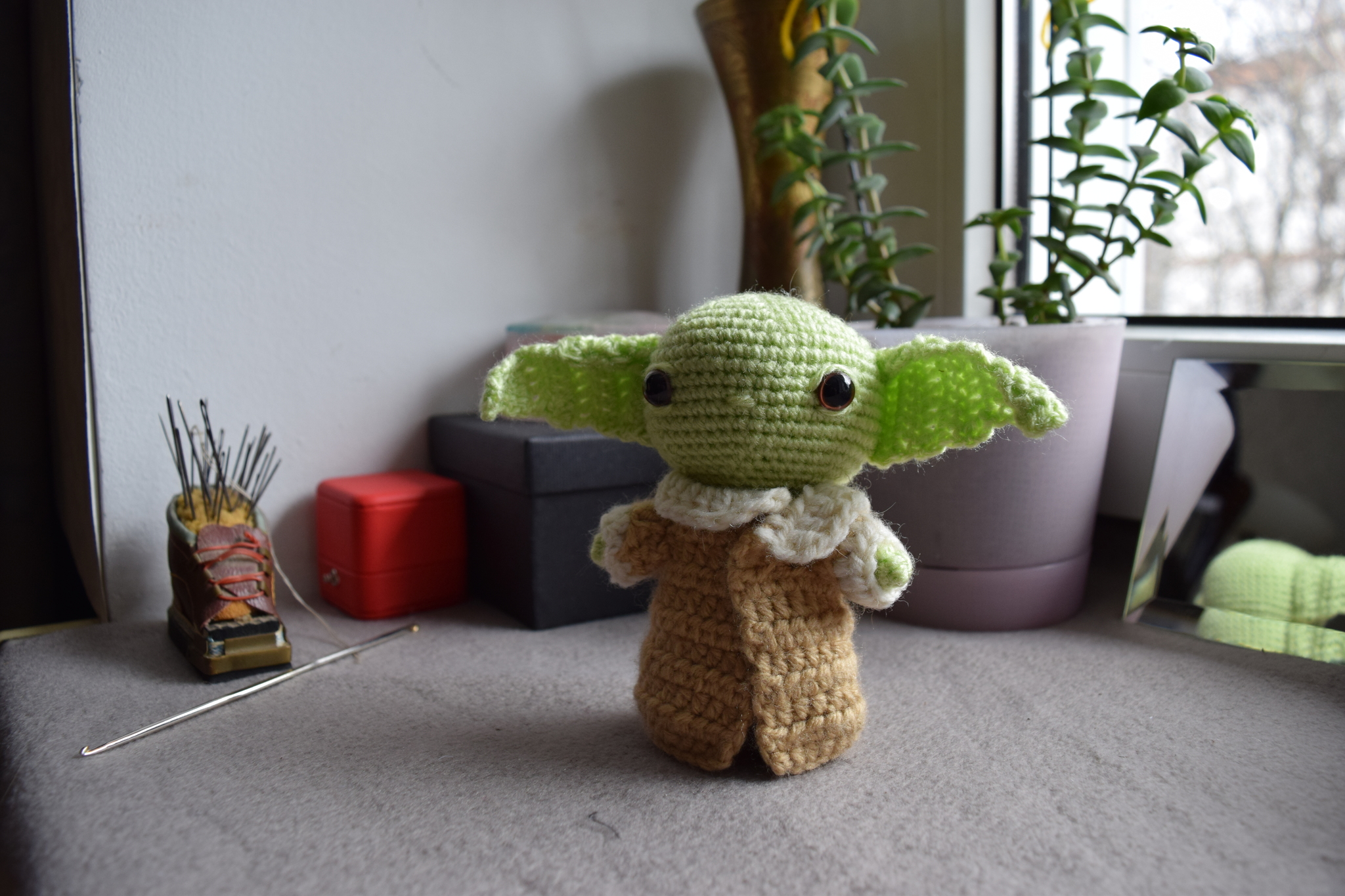 Baby Yoda (Grogu) - Knitting, Crochet, Knitted toys, Amigurumi, With your own hands, Star Wars, Mandalorian, Yoda, Longpost, Needlework without process, Grogu