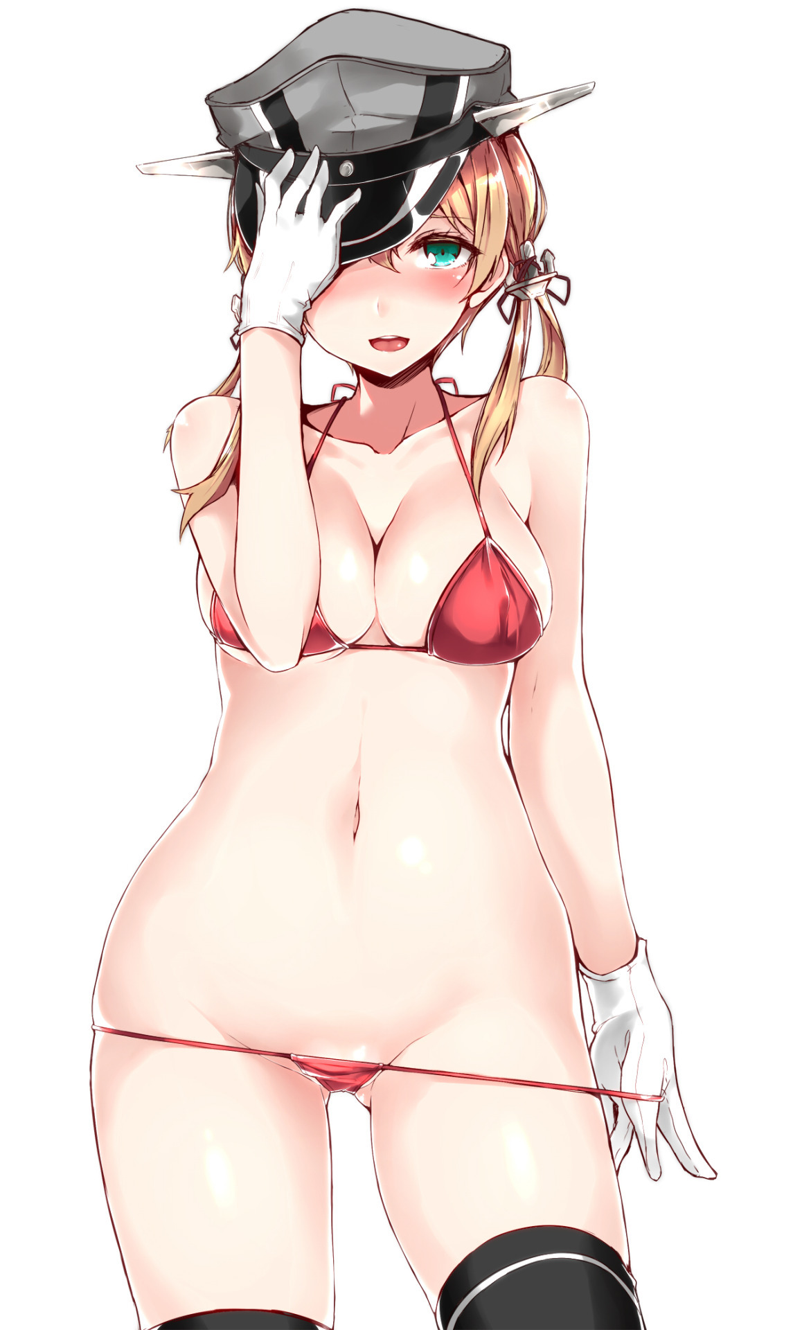 Prinz Eugen - NSFW, Kantai collection, Anime, Anime art, Prinz Eugen, Sugoi dekai, Boobs, Swimsuit, Bikini, Longpost