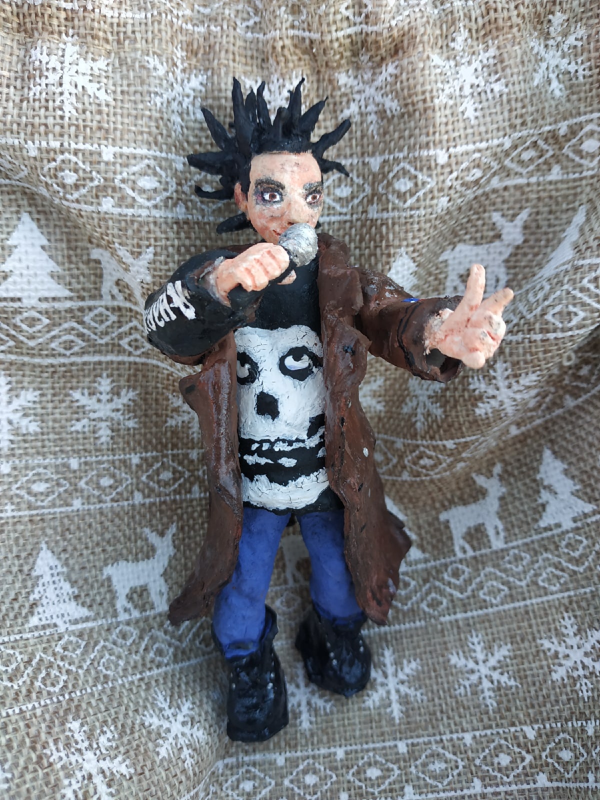 Gorshenev, author's figurine - My, Mikhail Gorshenev, King and the Clown, Toys, Figurines, Portrait doll, Sorcerer's Doll, Doll, Handmade, Dead Anarchist, Boots, Cotton wool, Acrylic, Punks, Longpost, Needlework without process