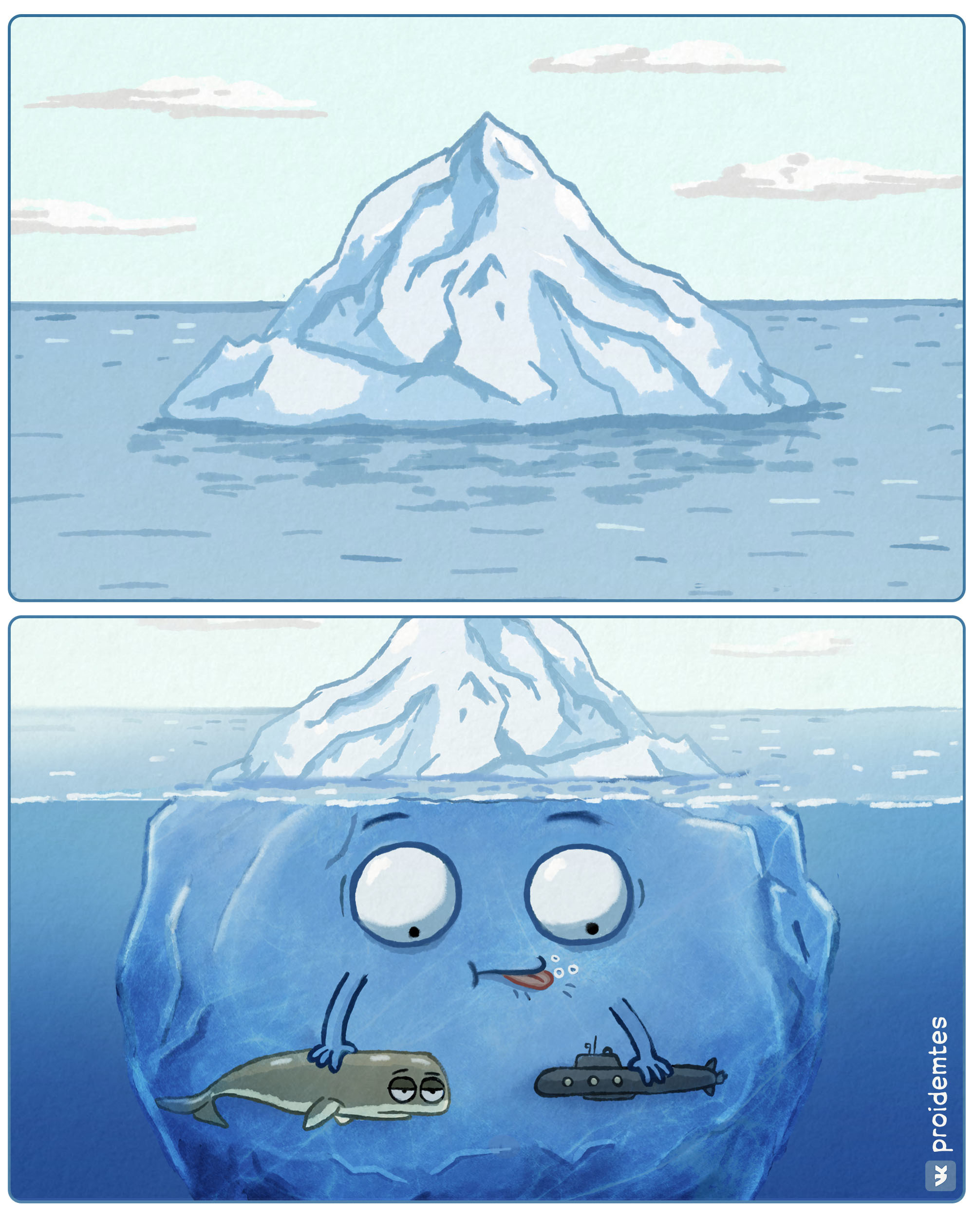 You never know for sure what danger an iceberg hides - My, Proidemtes, Comics, Humor, Iceberg